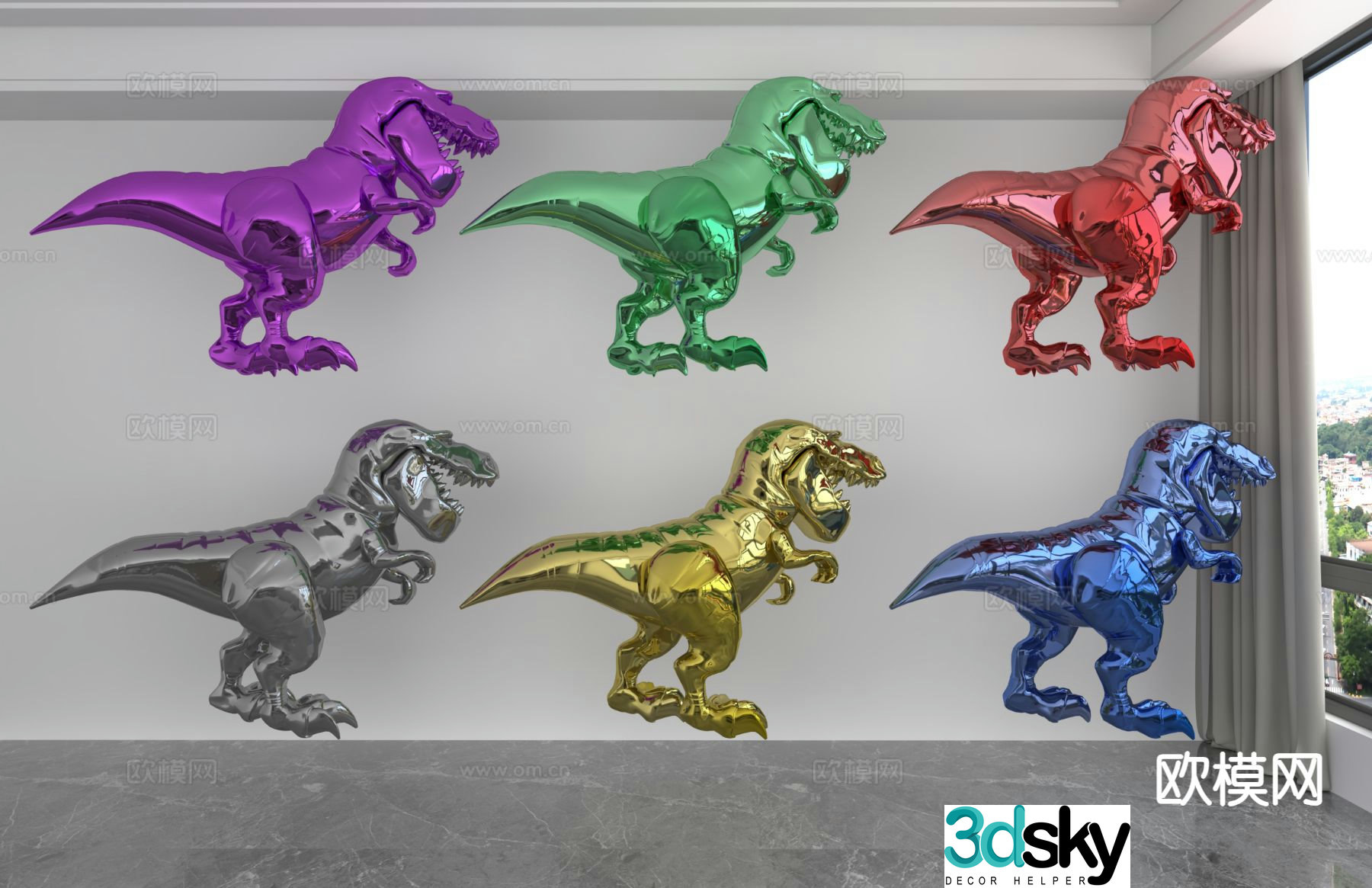 Modern trendy ornaments 3D model