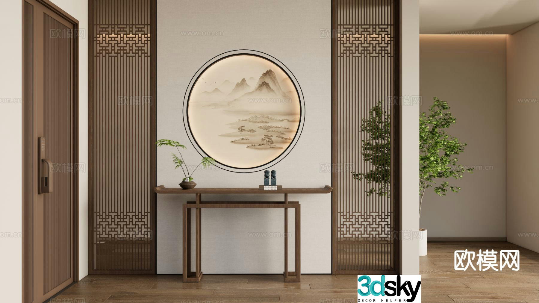 New Chinese style entrance table 3D model