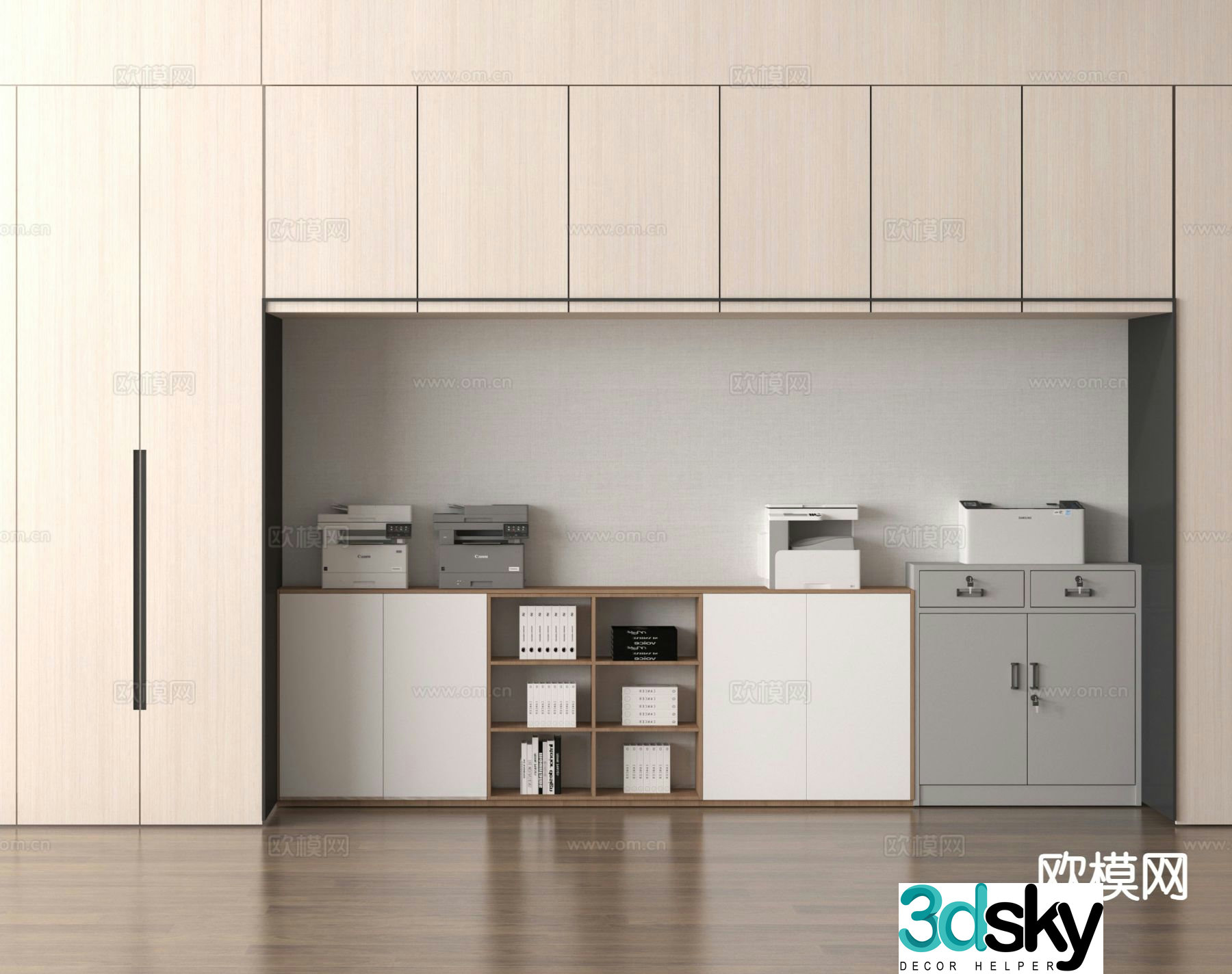 Printer Copier Scanner File Cabinet 3D model
