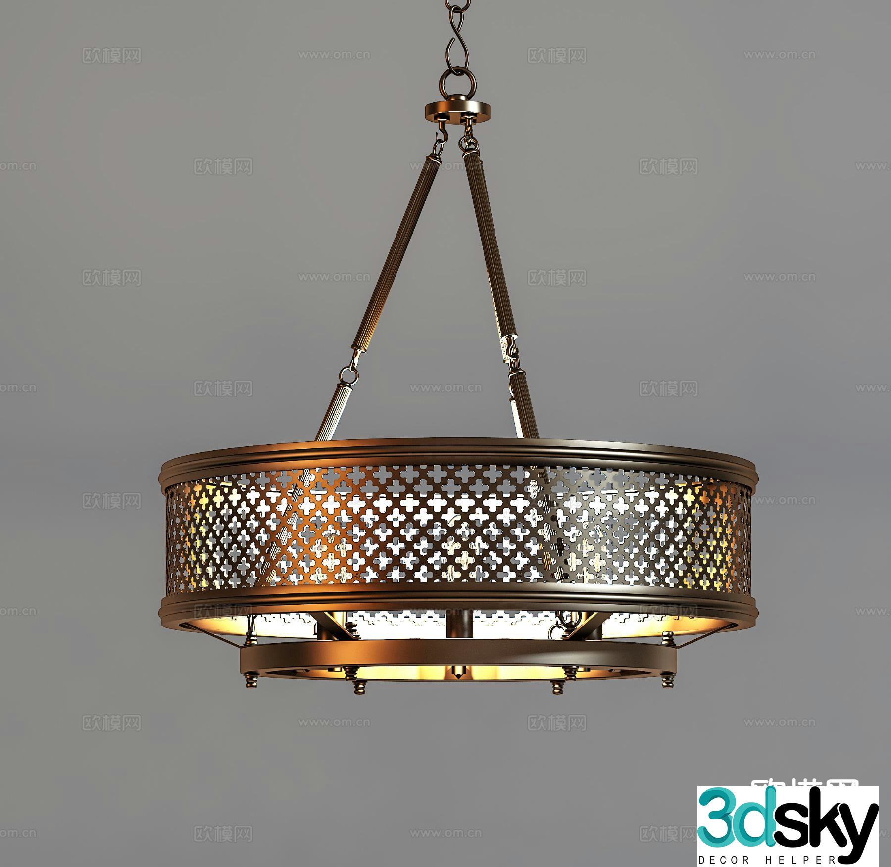 Industrial style chandelier wrought iron chandelier 3d model