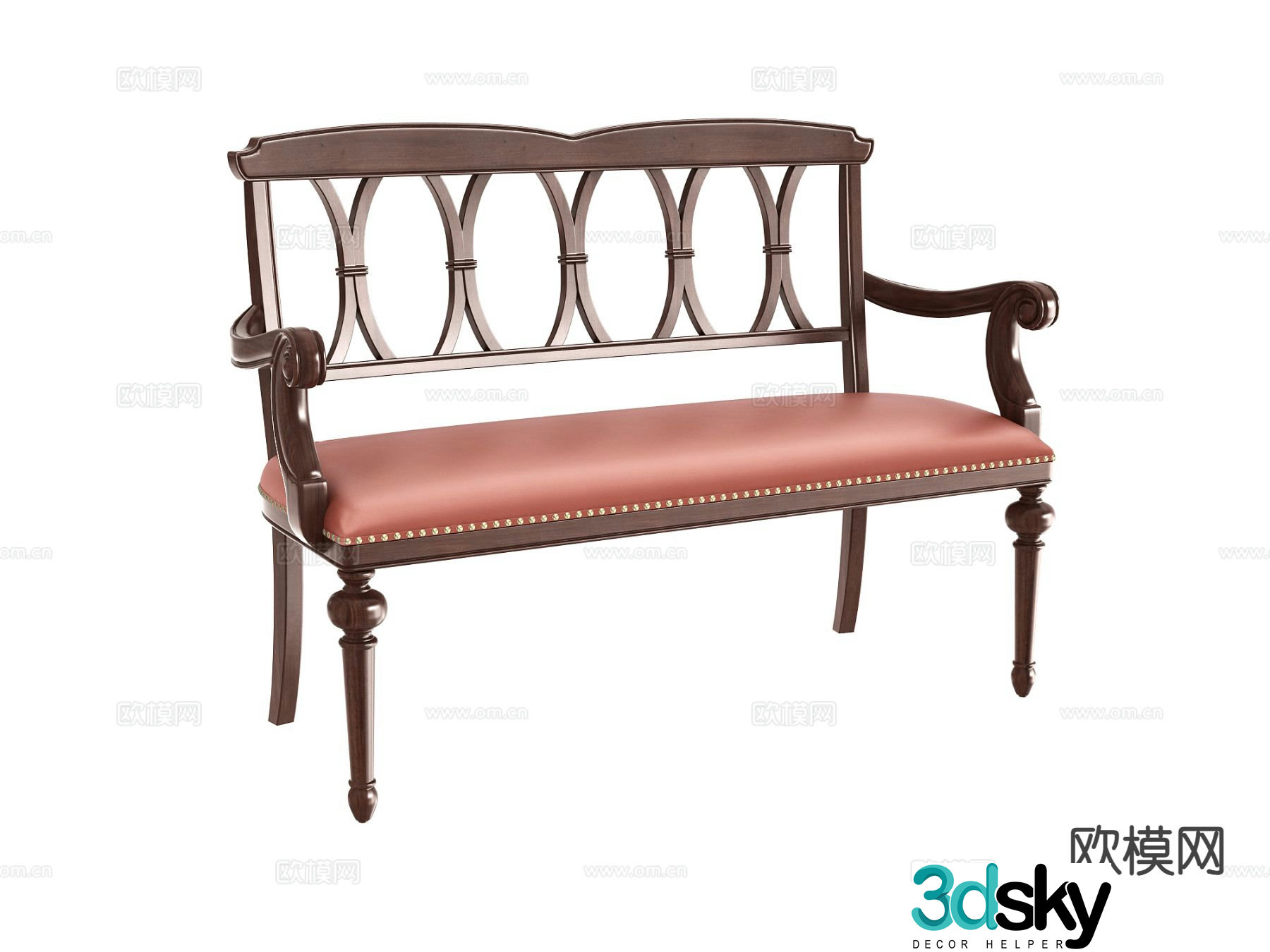 American chair leisure chair back chair 3d model