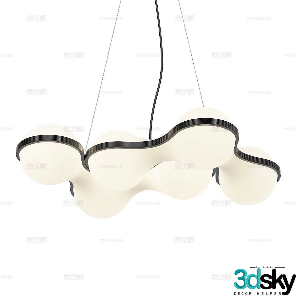 Modern art chandelier 3d model