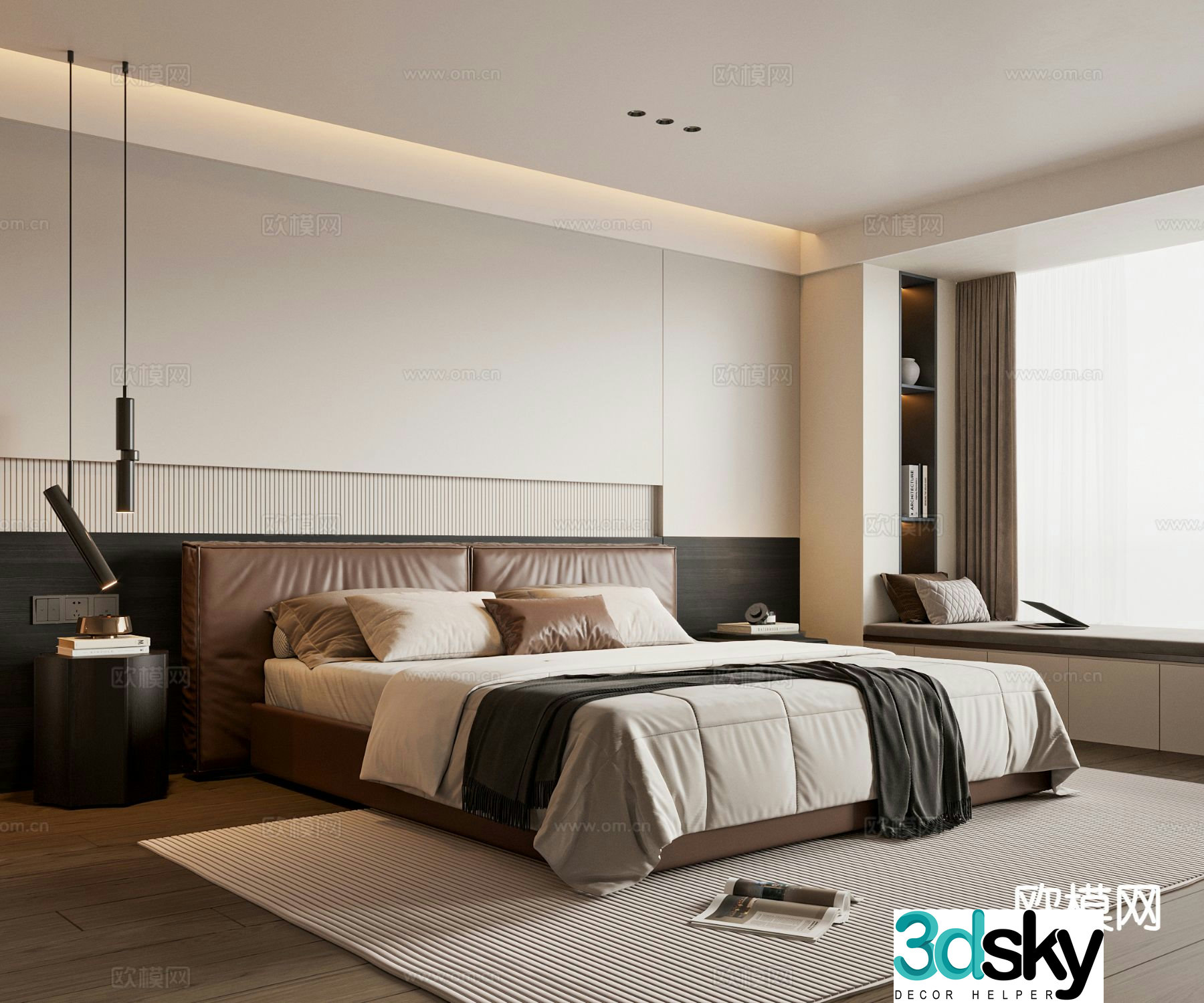 Italian style bedroom master bedroom 3d model