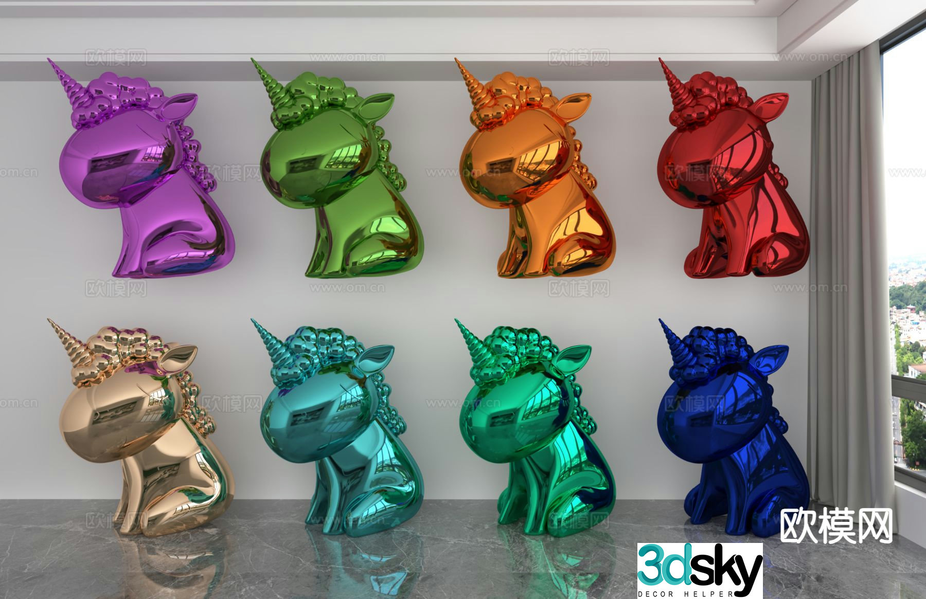 Unicorn trendy toy doll figurine ornament 3d model