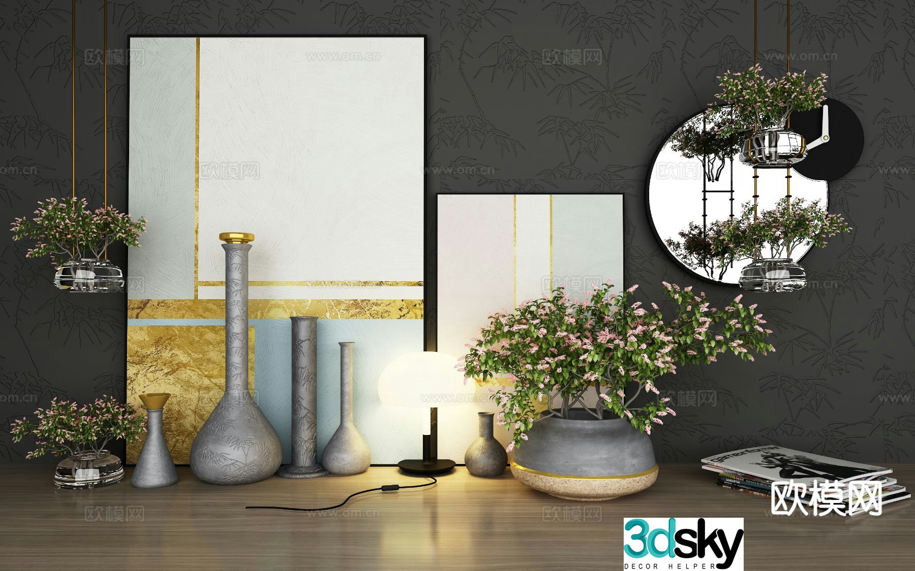 Nordic ornaments ornaments vases photo frames desktop potted plants 3D model