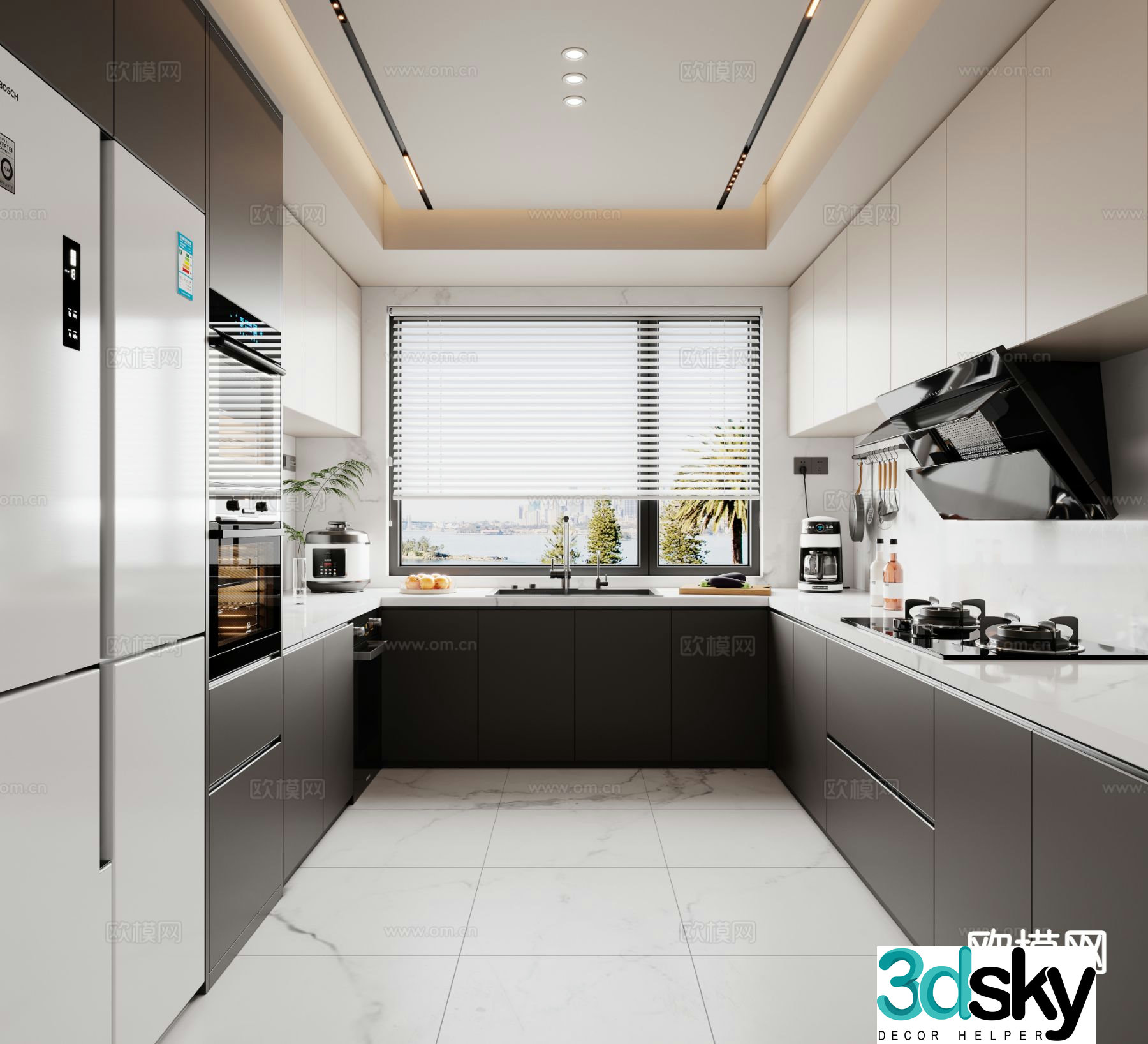 modern kitchen cabinet 3d model