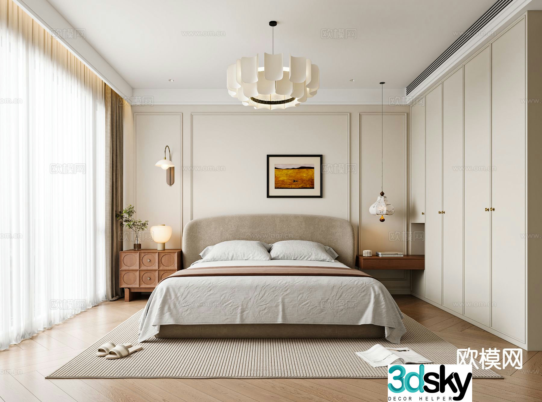 Medieval style bedroom master bedroom 3d model