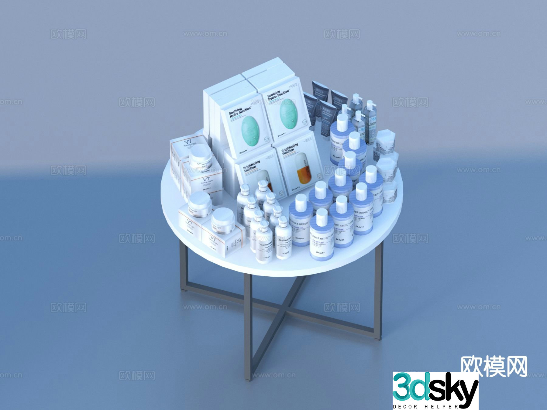 Cosmetics facial cleanser skin care products 3d model