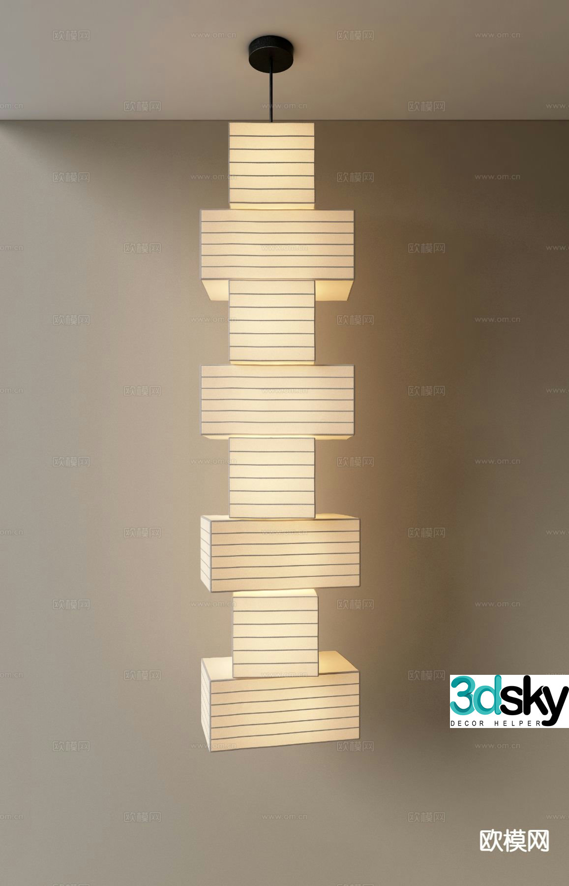Creative chandelier long chandelier 3d model