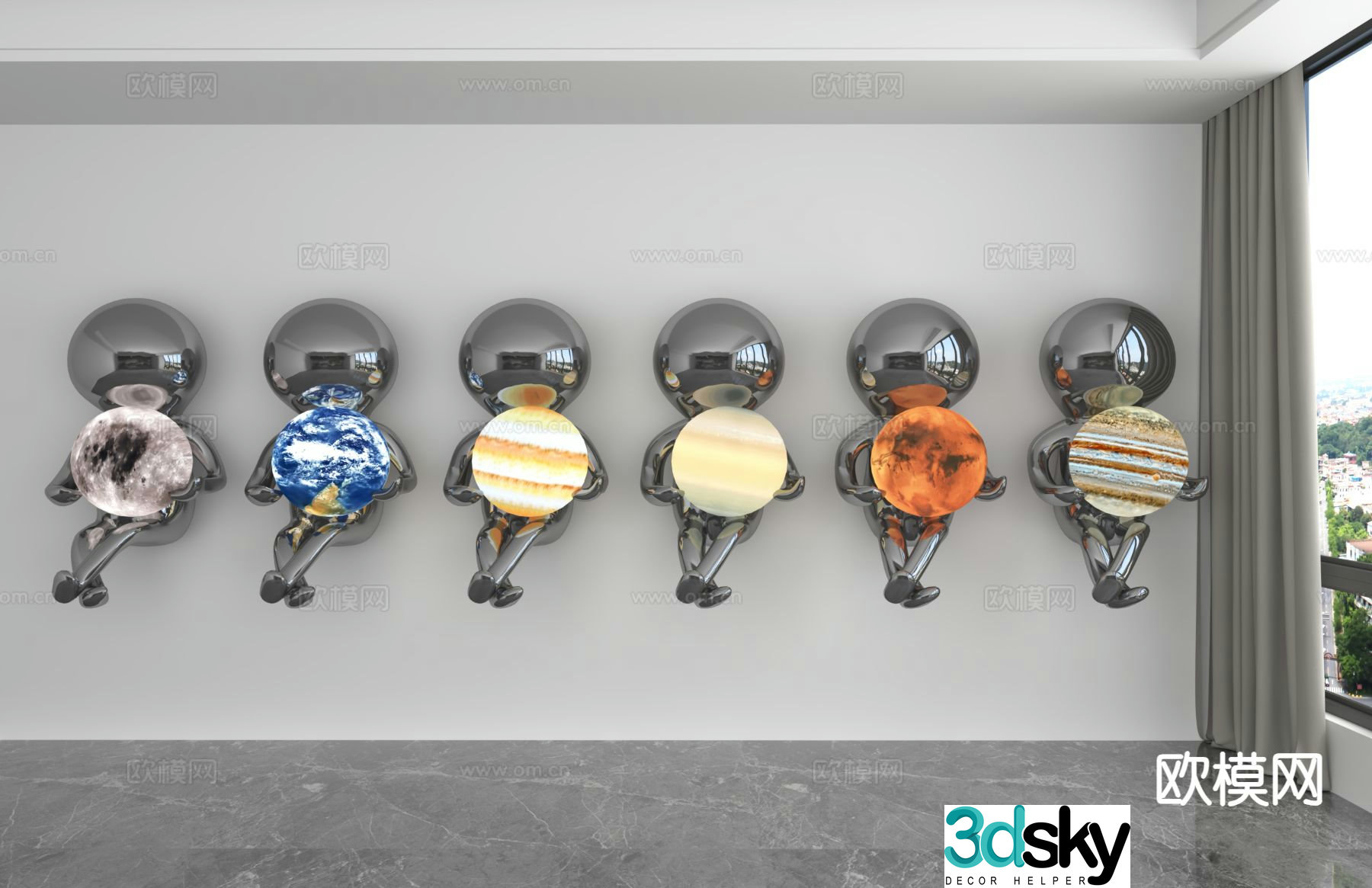 Modern trendy ornaments 3D model