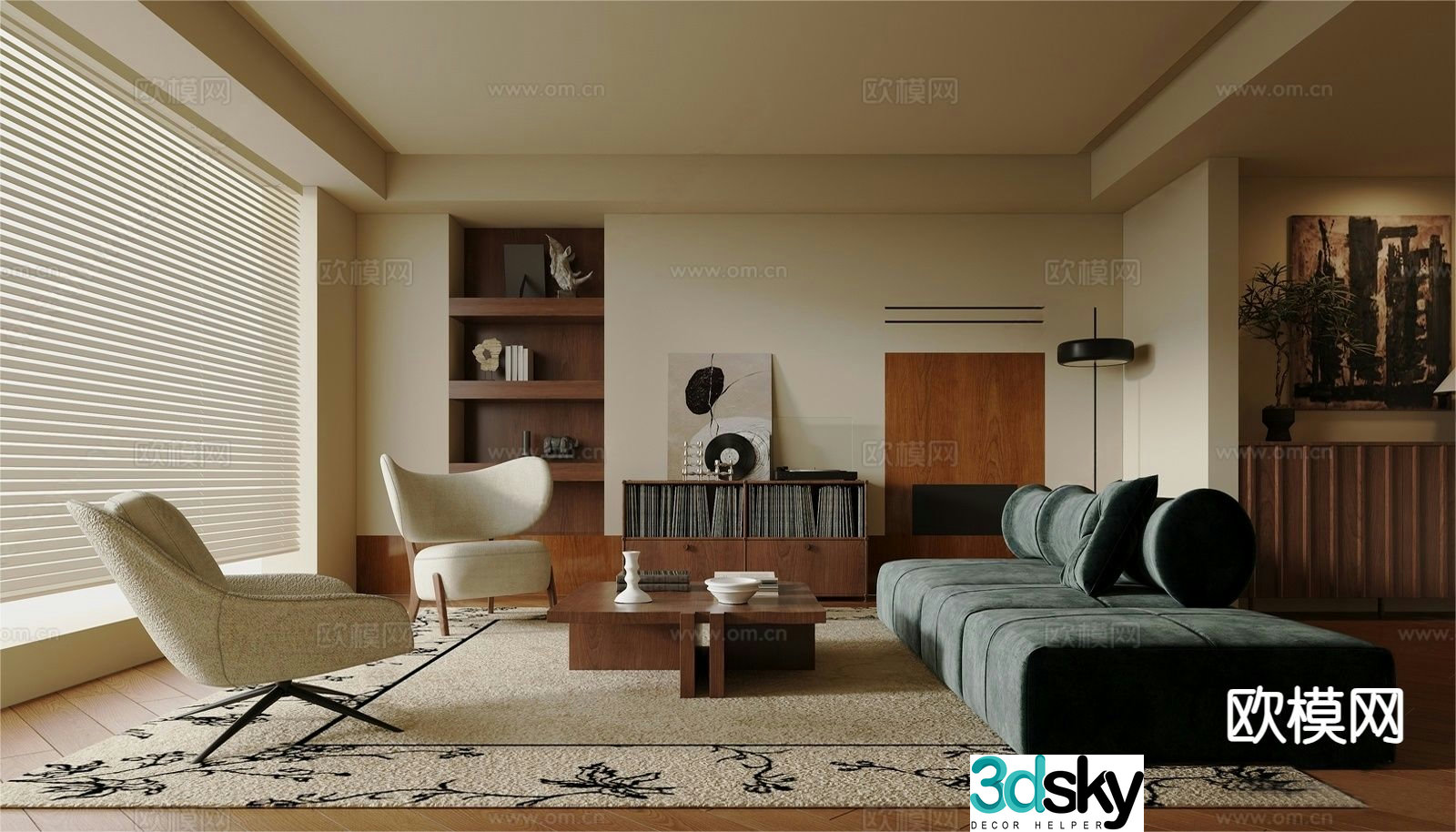 Medieval style living room 3D model