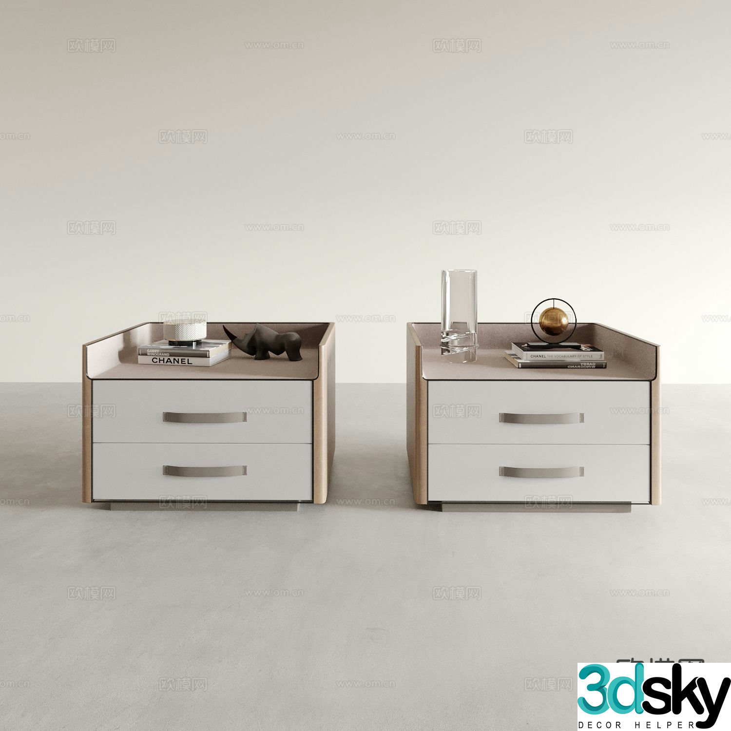 Bedside table standing cabinet cabinet low cabinet 3d model