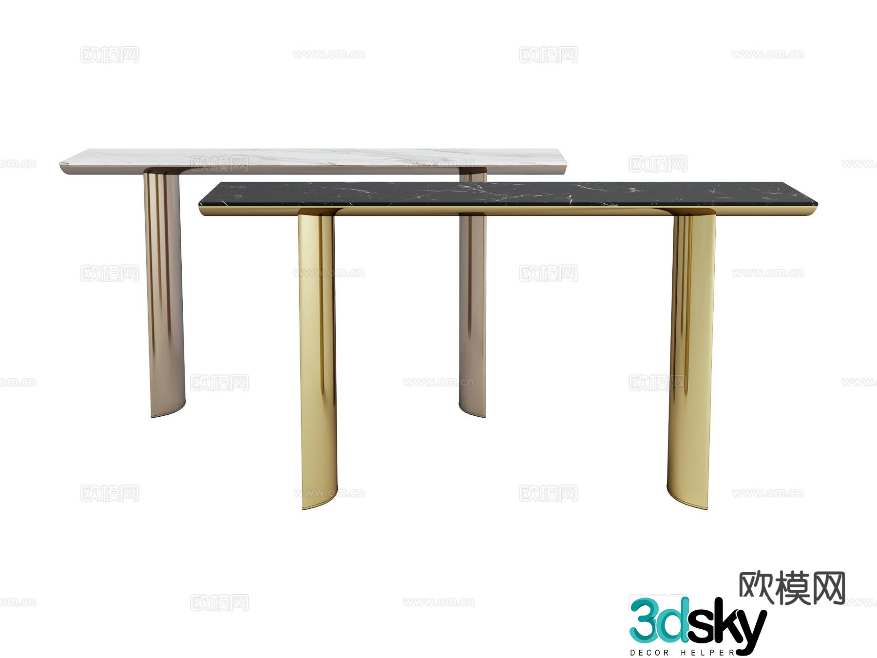 visionnaire light luxury end view table console table 3d model