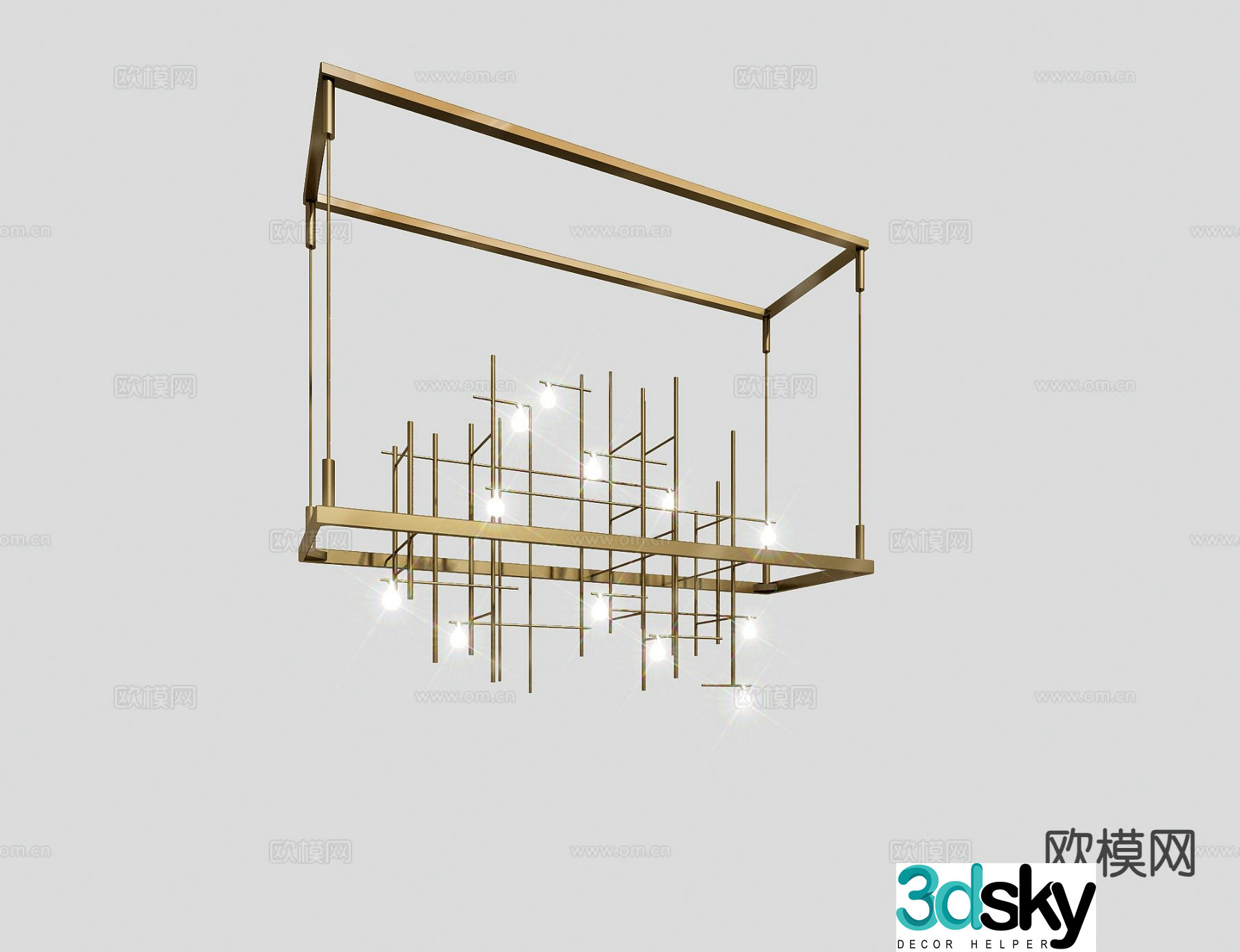 Light luxury chandelier art chandelier 3d model