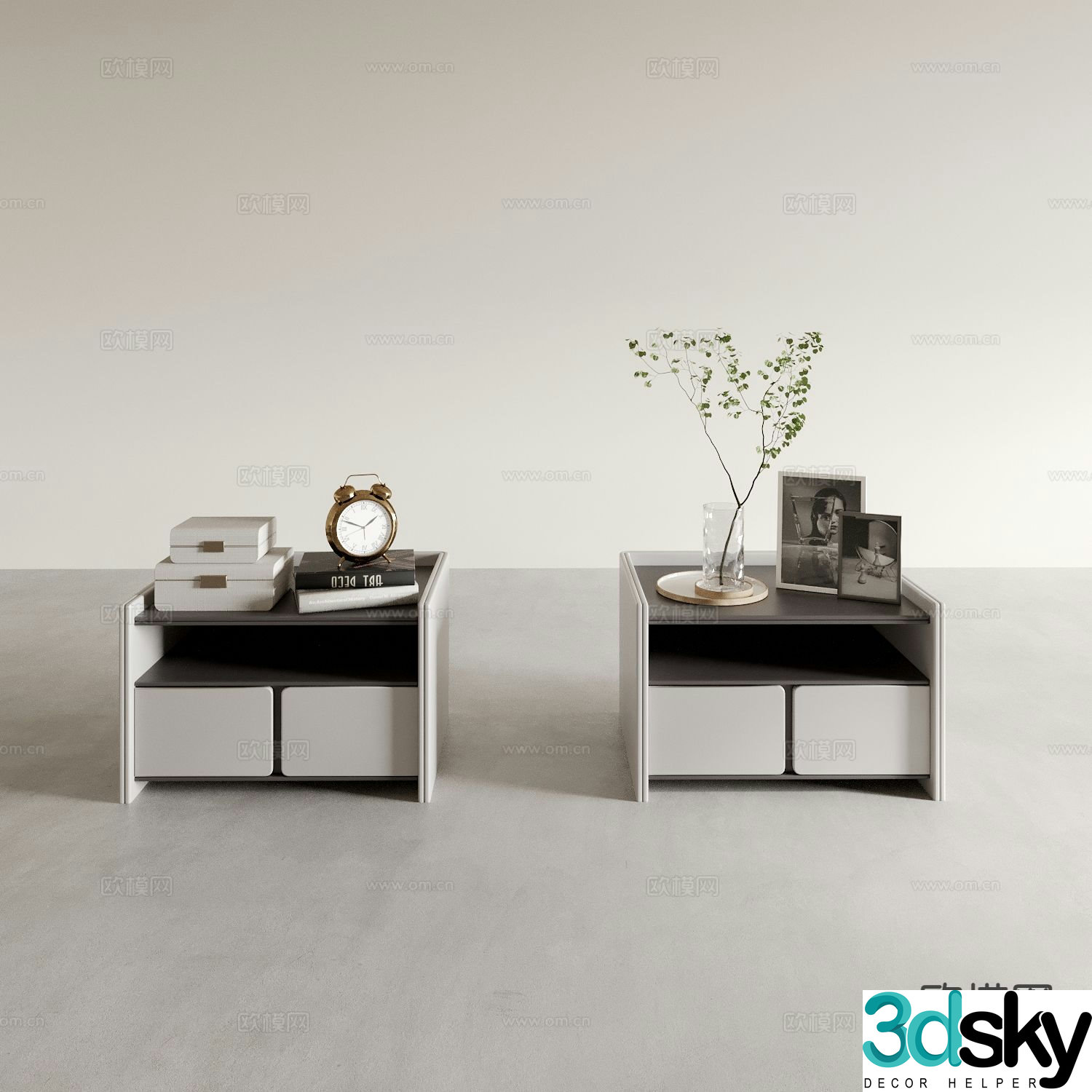 Bedside table standing cabinet cabinet low cabinet 3D model