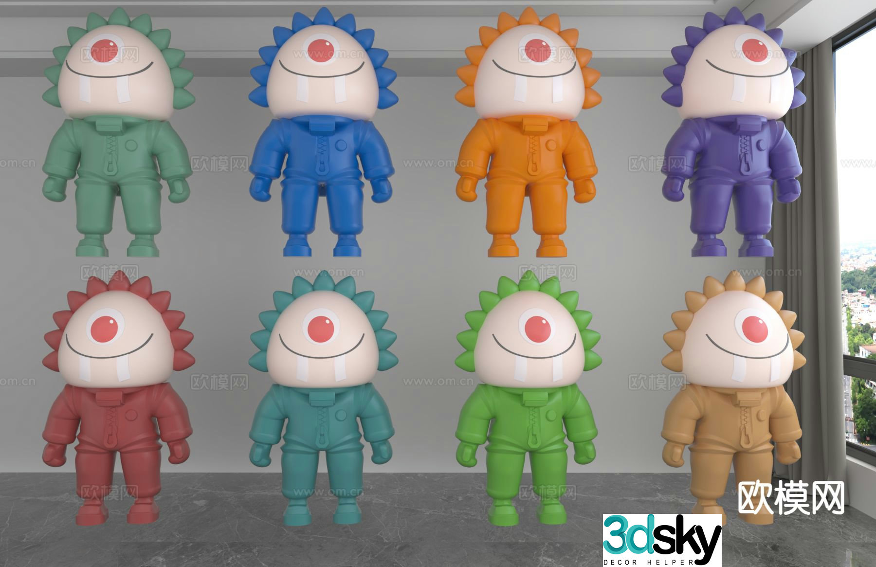 Modern trendy ornaments 3D model