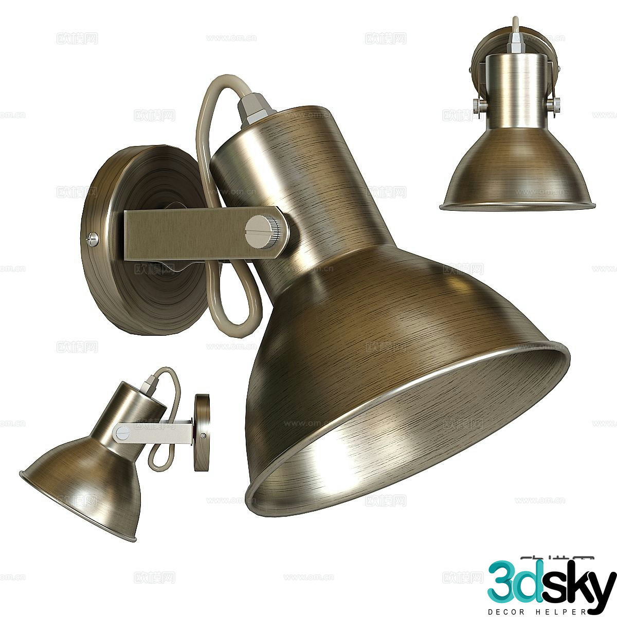 Light luxury wall lamp 3D model