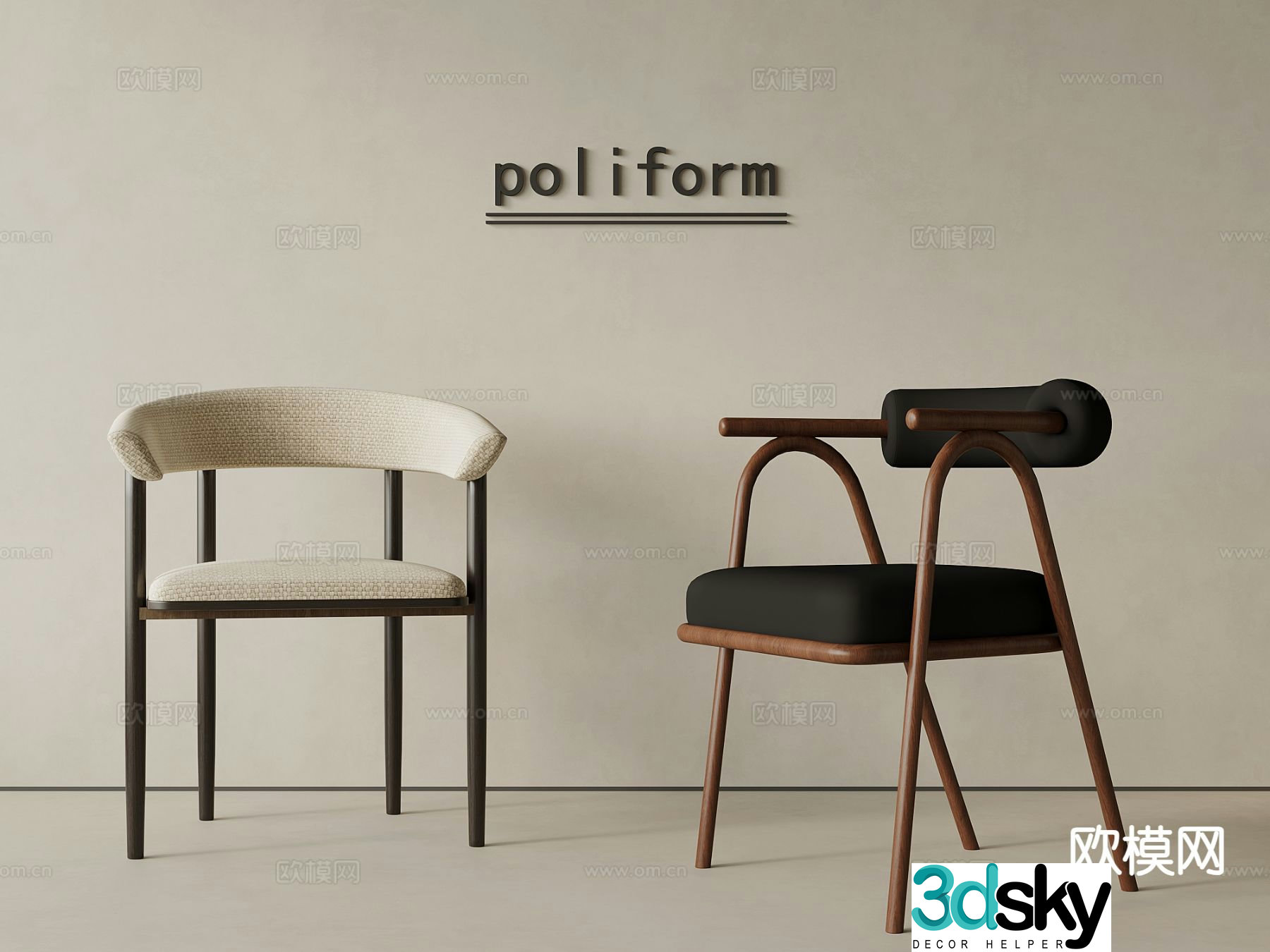 Medieval style dining chair chair writing chair single chair 3d model