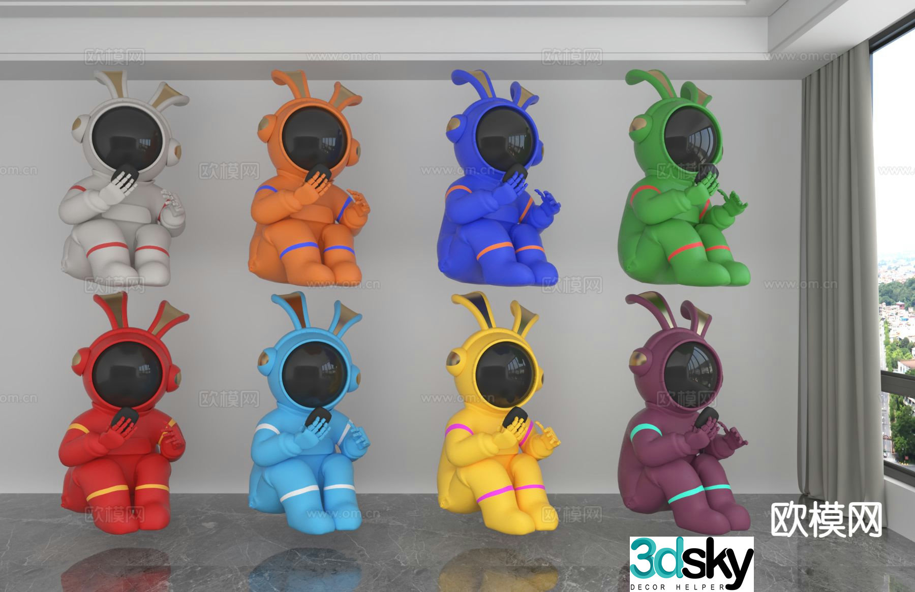 Astronaut Rabbit Trendy Toys Dolls Doll Ornaments 3D Model