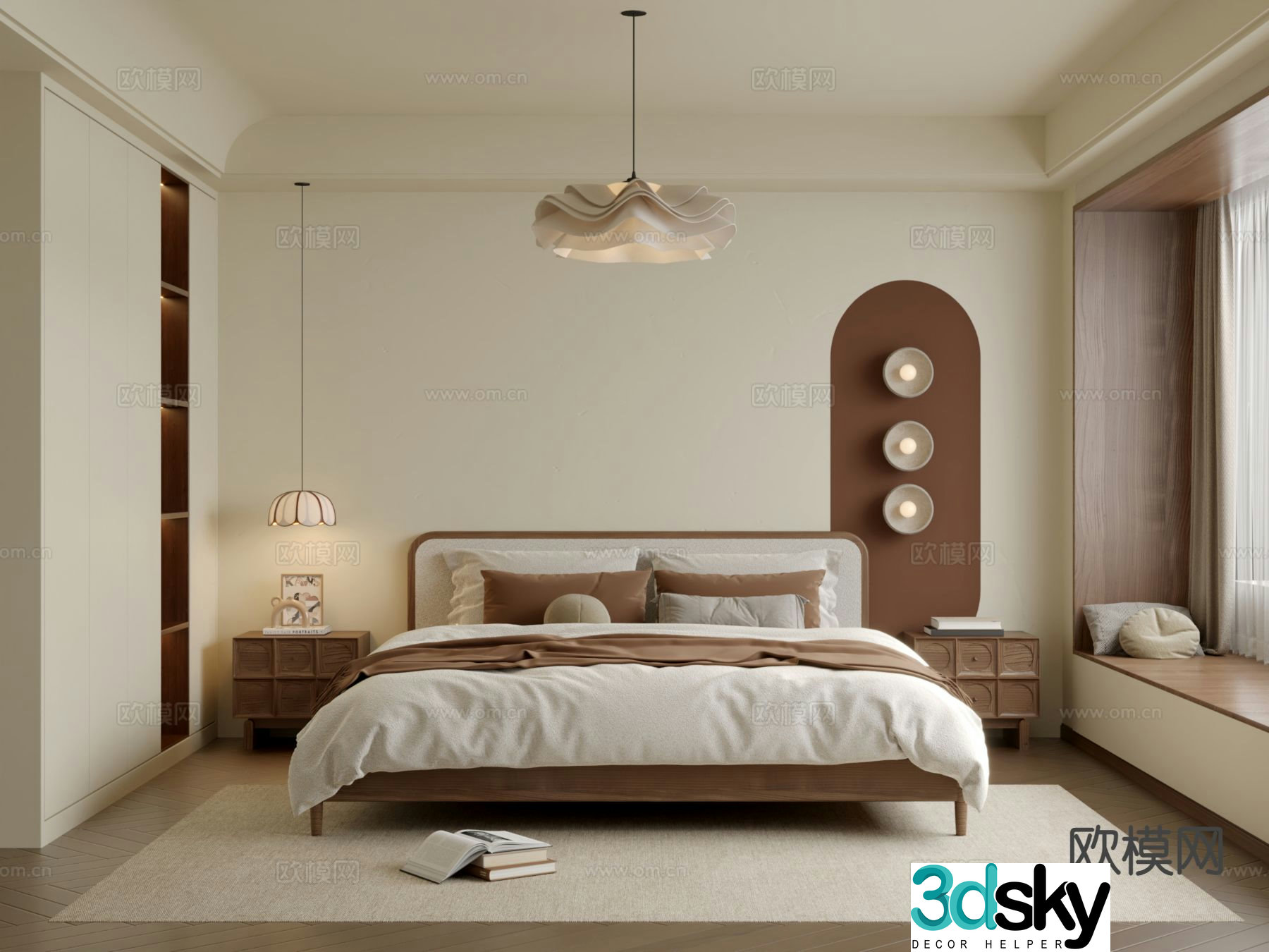 Medieval style bedroom master bedroom 3d model