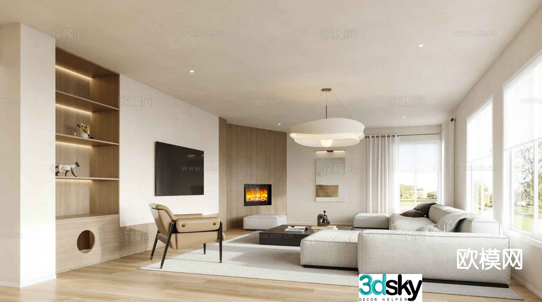 Modern living room 3d model