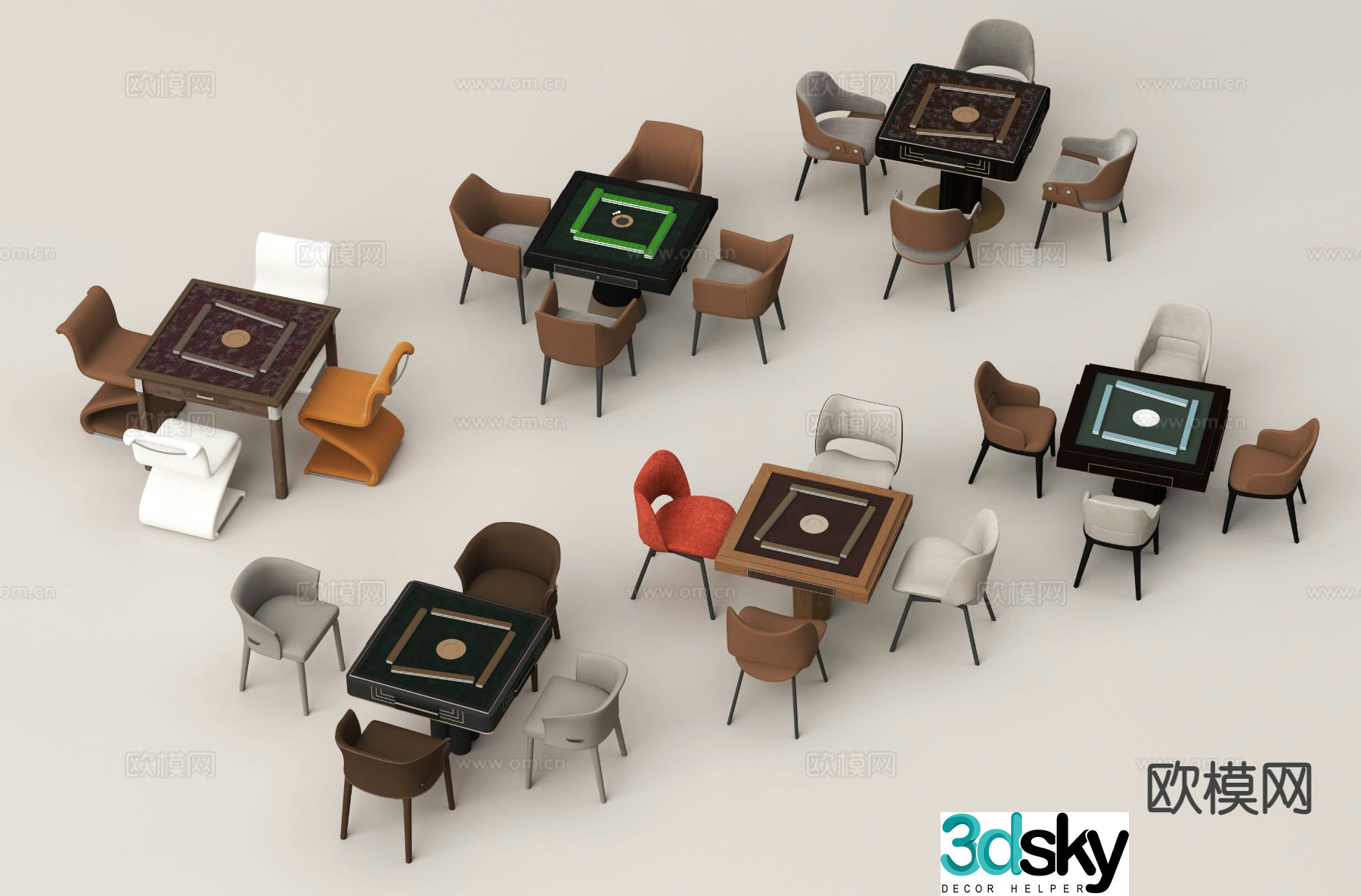 Electric mahjong table mahjong machine 3d model