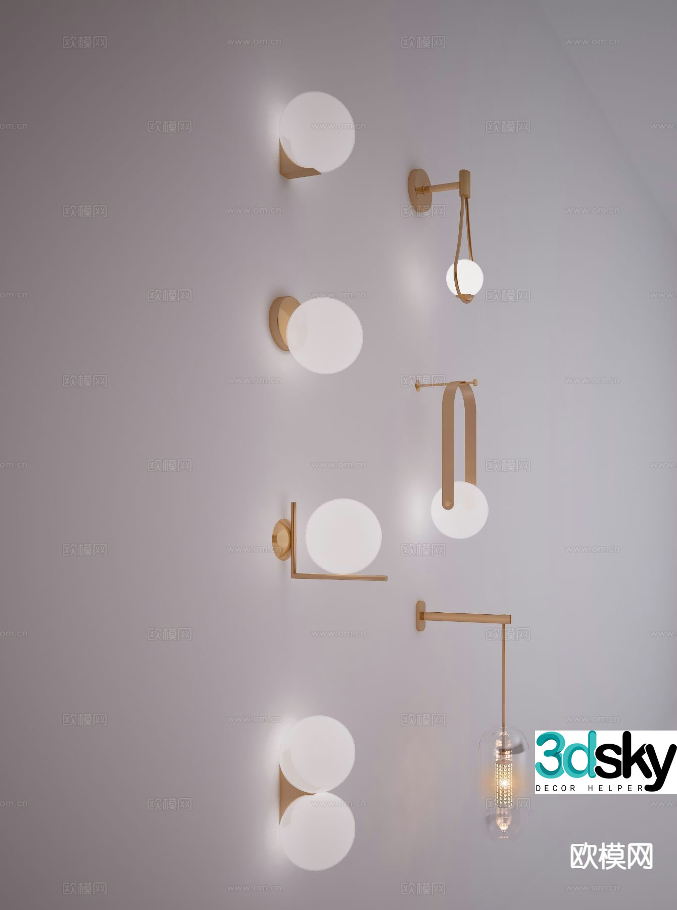 Light luxury wall lamp 3D model