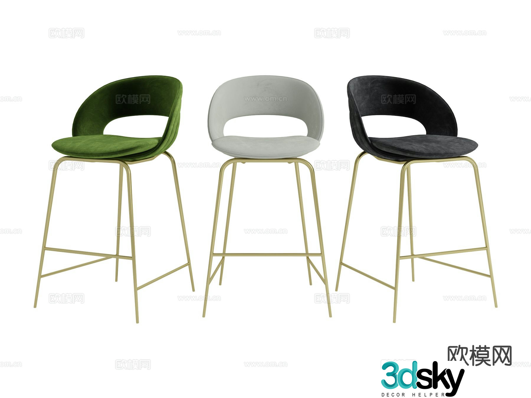 visionnaire Italian bar stool 3D model