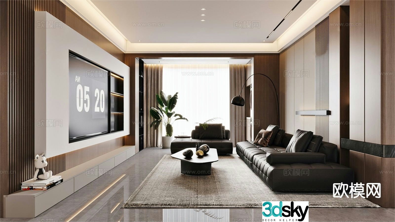 Light luxury living room 3D model