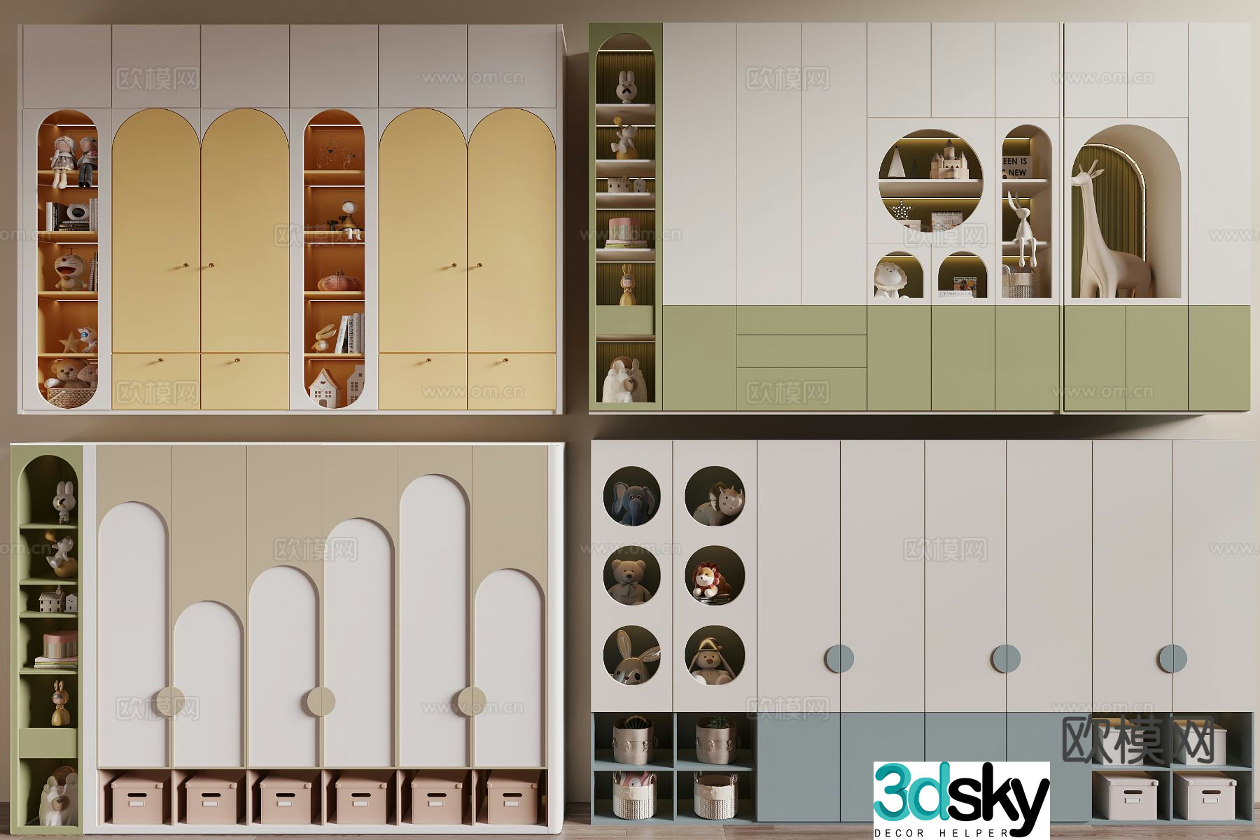 Modern children’s wardrobe 3d model