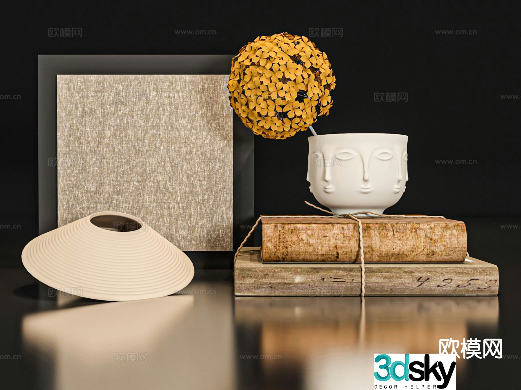 French retro jewelry ornaments furnishings 3d model