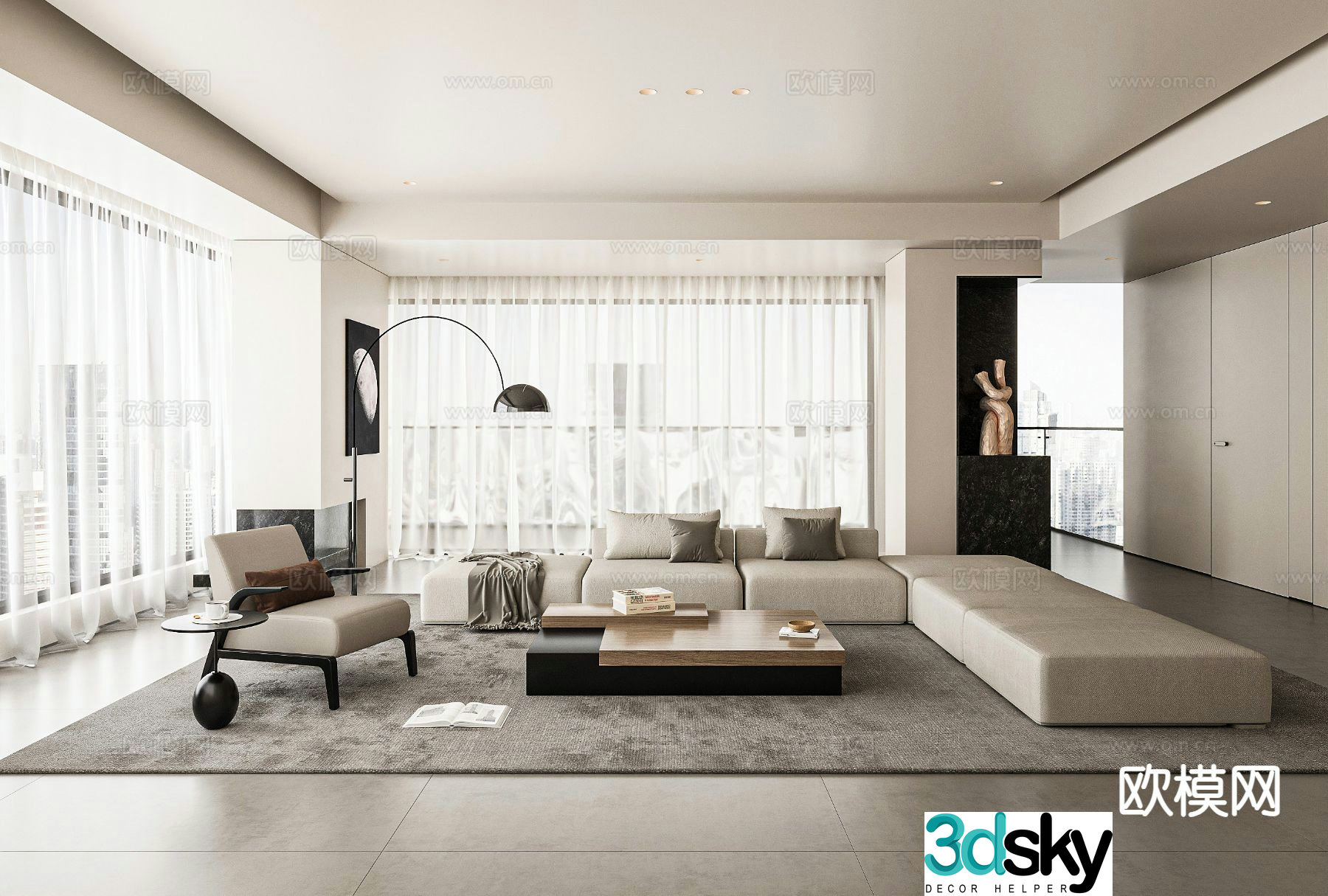 Modern living room 3d model