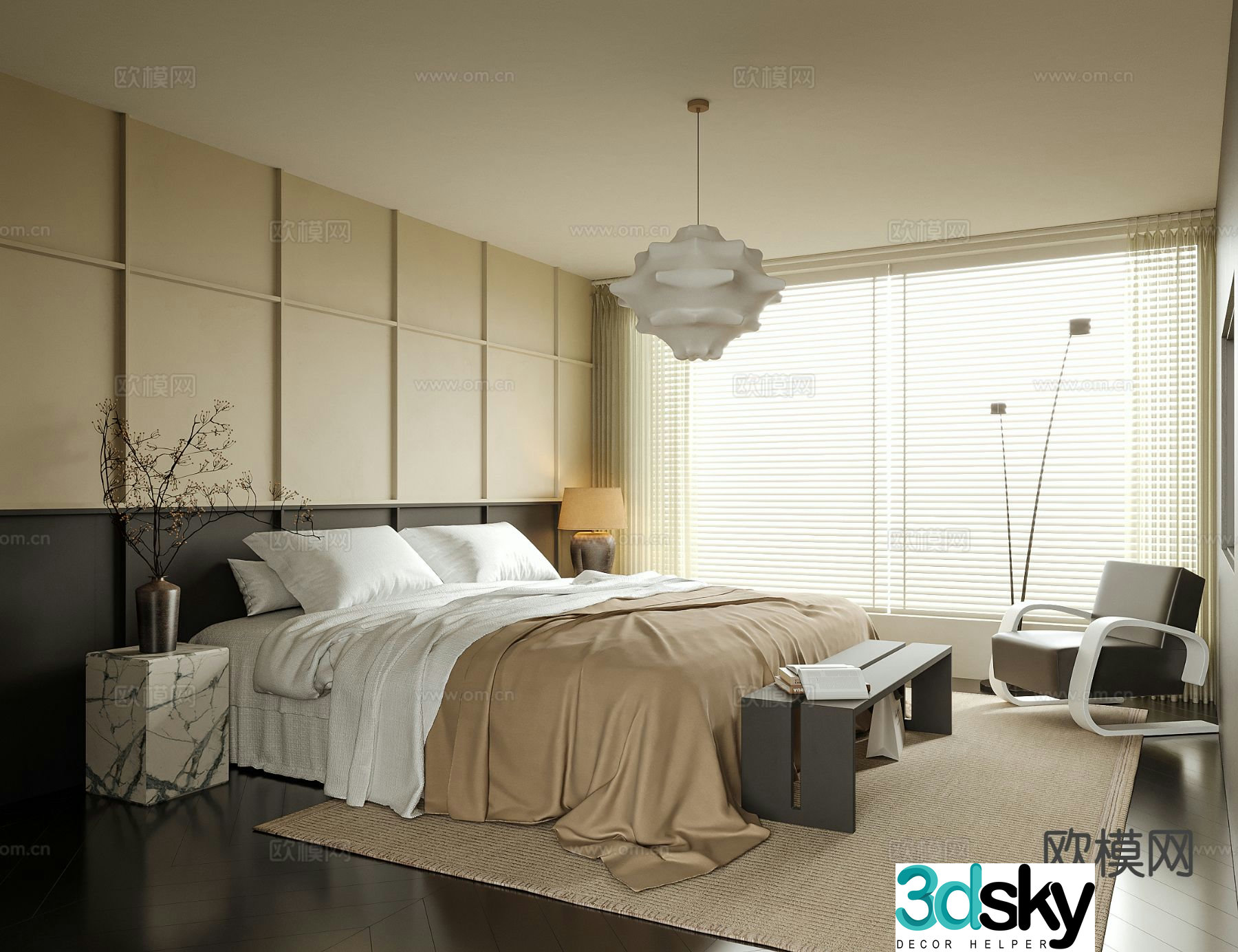 Medieval style bedroom master bedroom 3d model