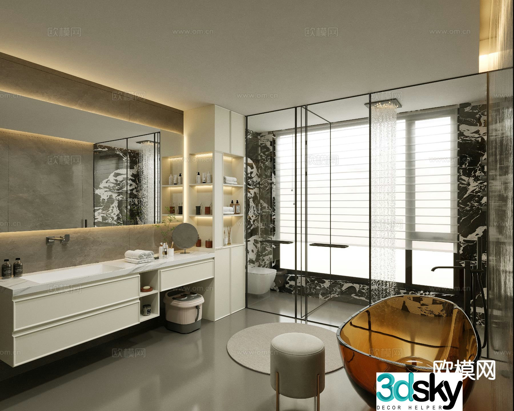 Modern bathroom bathroom toilet 3d model