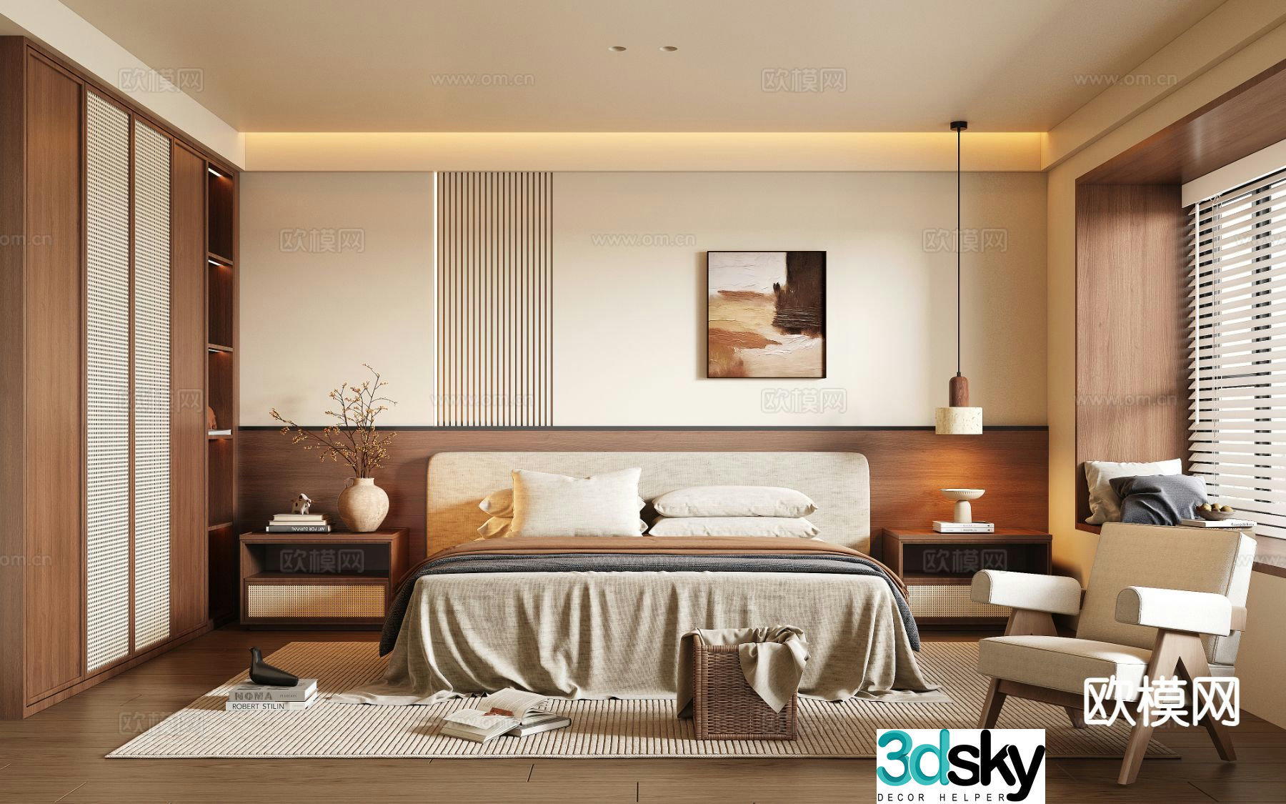 Wabi Sabi bedroom master bedroom 3d model