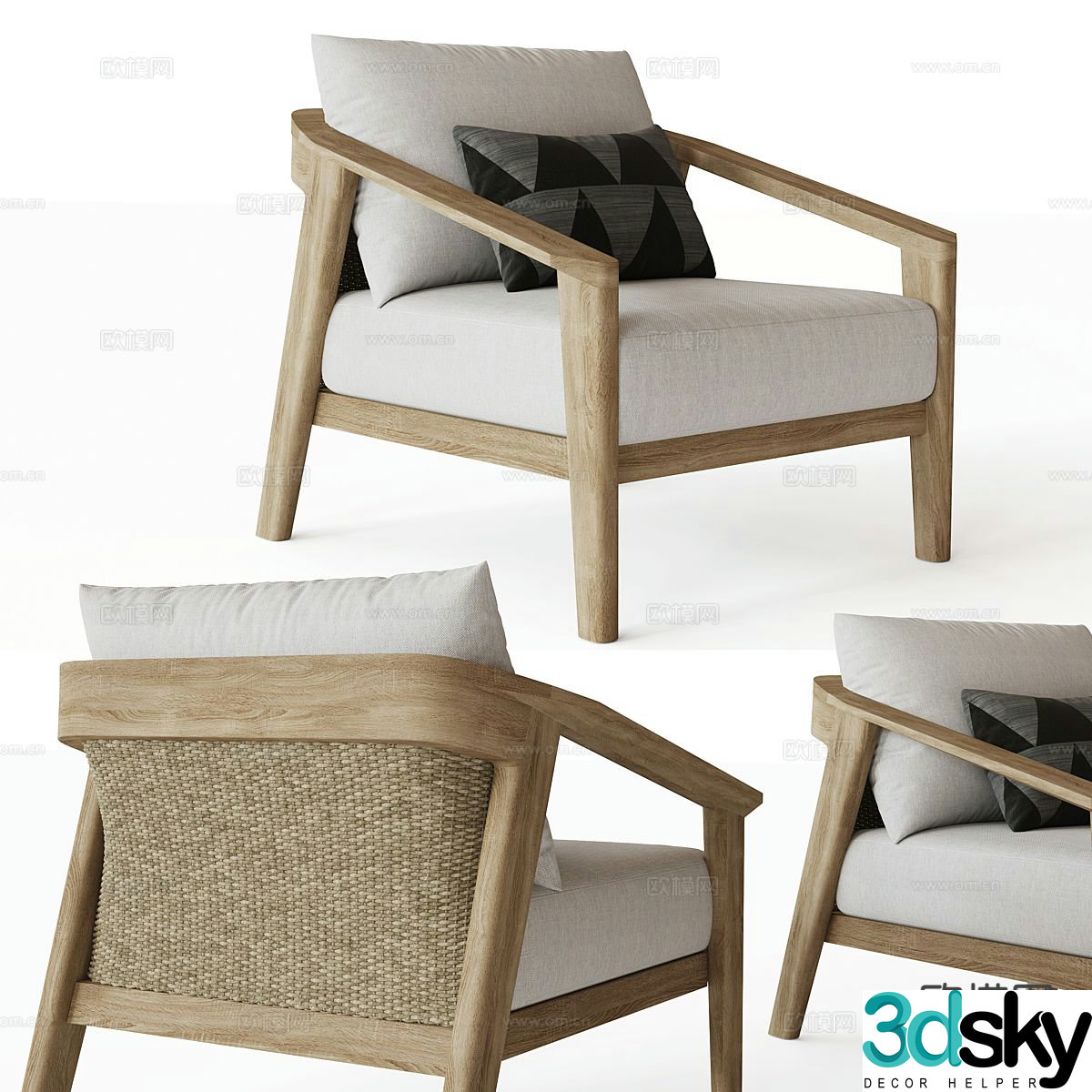 wabi-sabi chair armchair 3d model