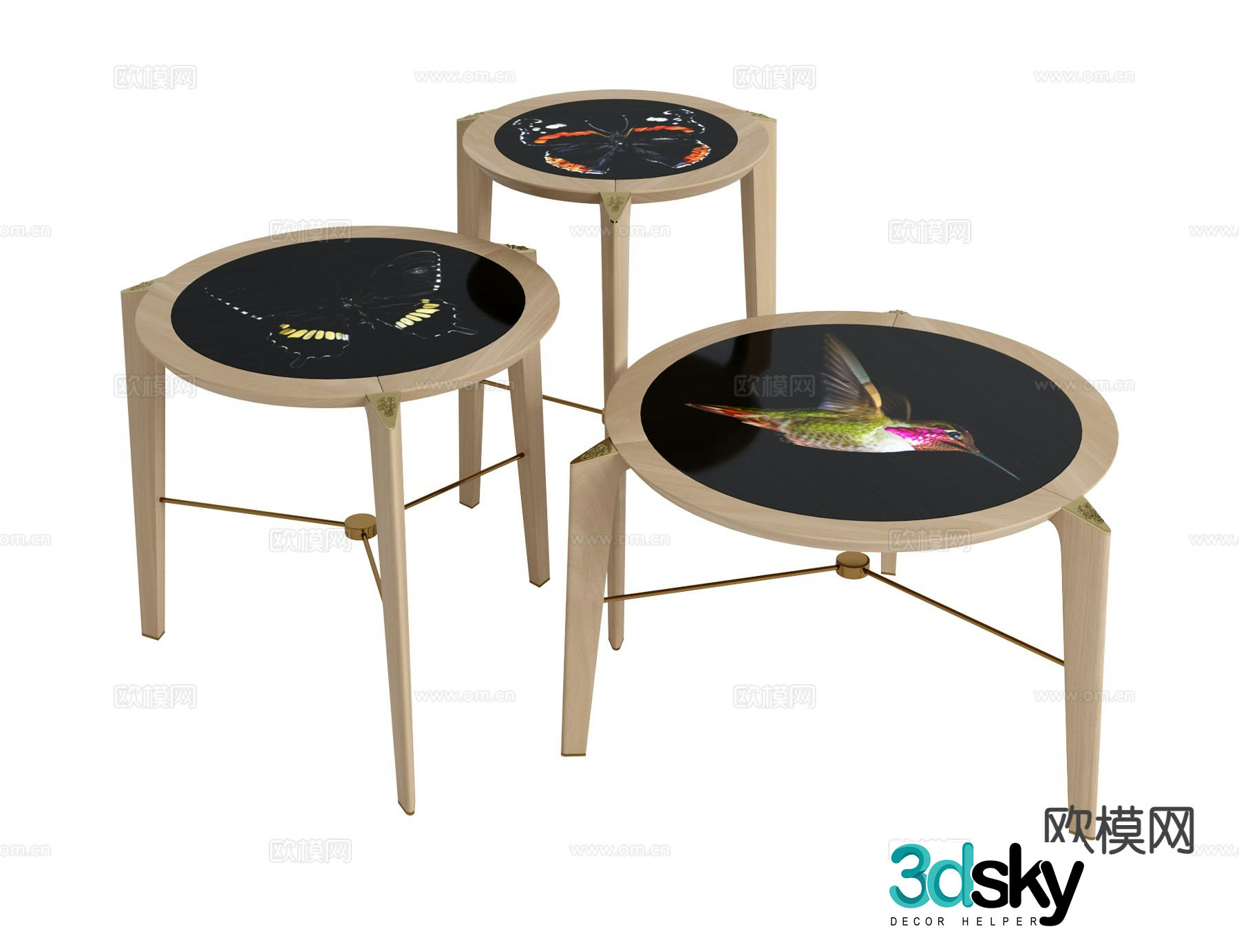 visionnaire light luxury round table corner table side table 3d model