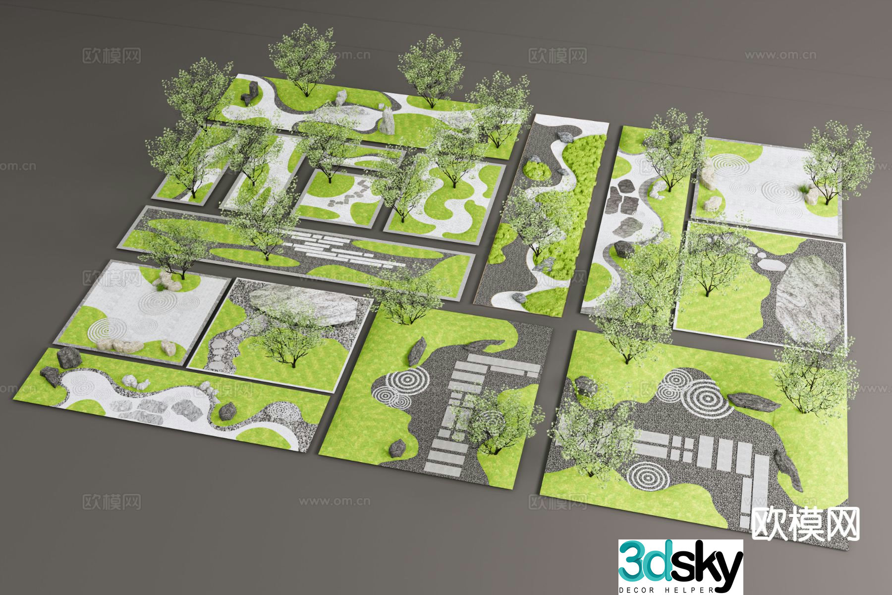 New Chinese Karesansui microtopography Tingei 3D model