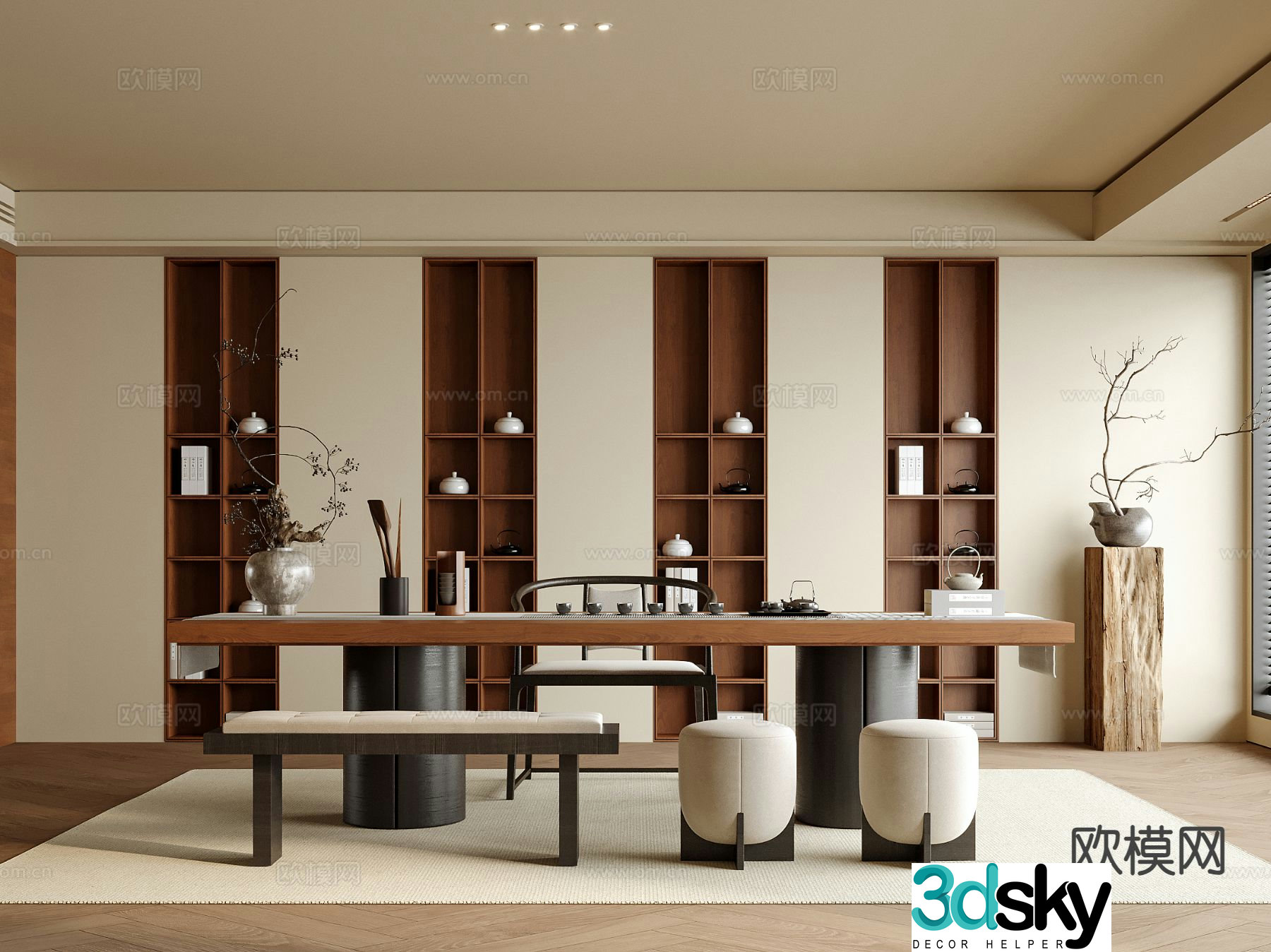 New Chinese tea room 3d model