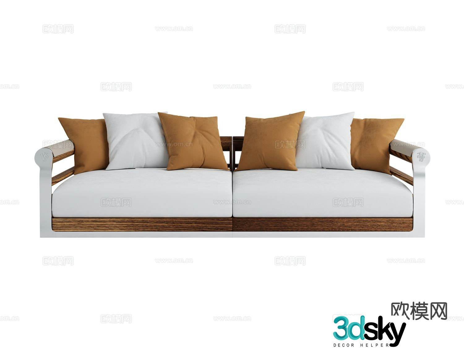 visionnaire Italian double sofa multi-person sofa 3D model