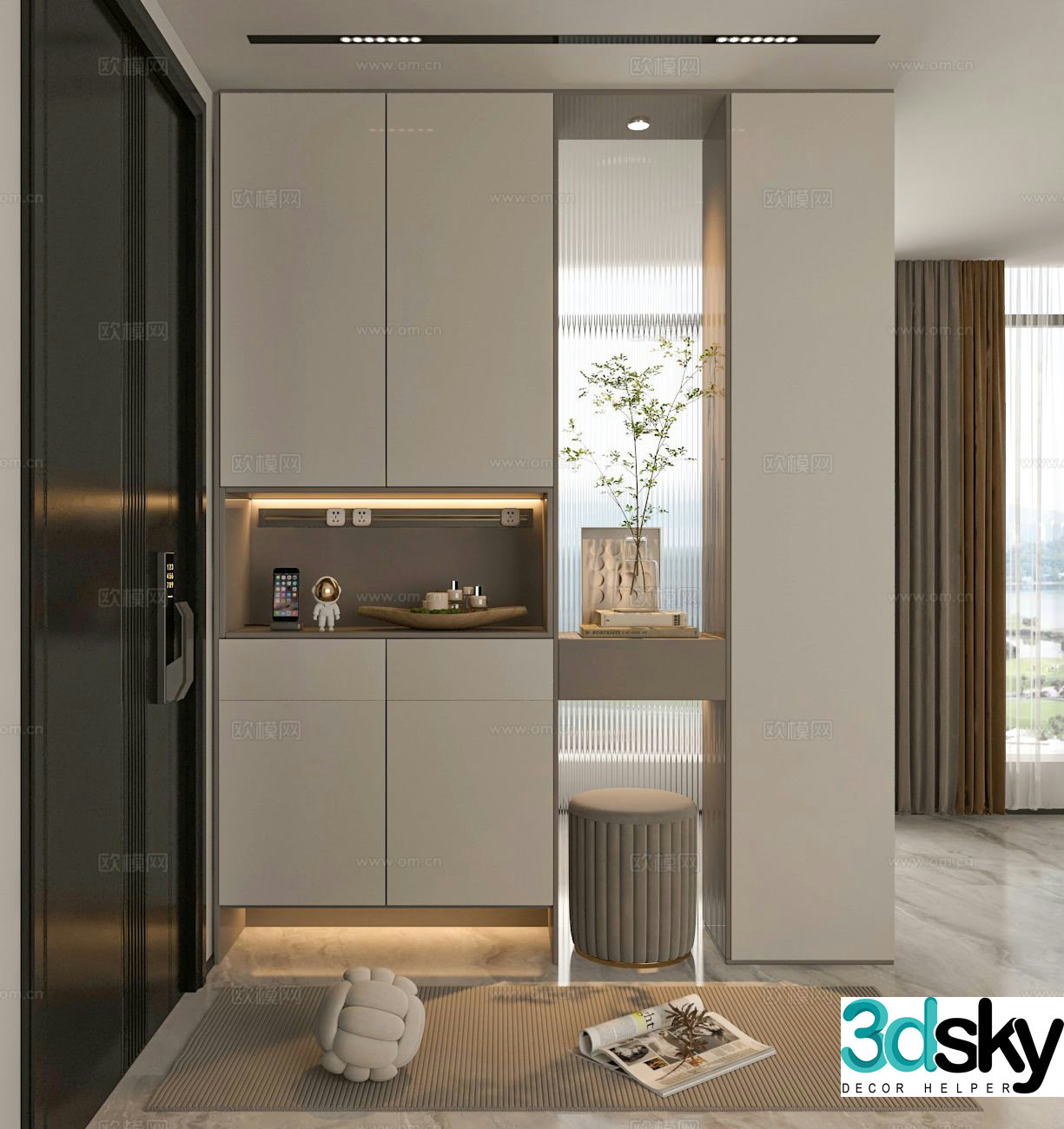 Entrance shoe cabinet Entry shoe cabinet 3D model