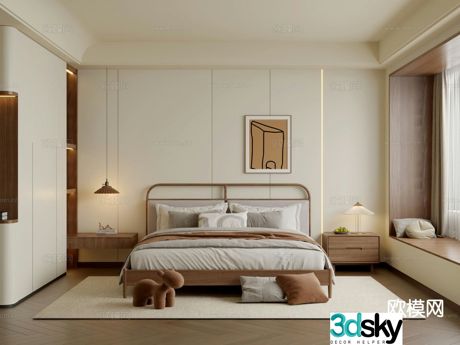 Wabi Sabi bedroom master bedroom 3d model