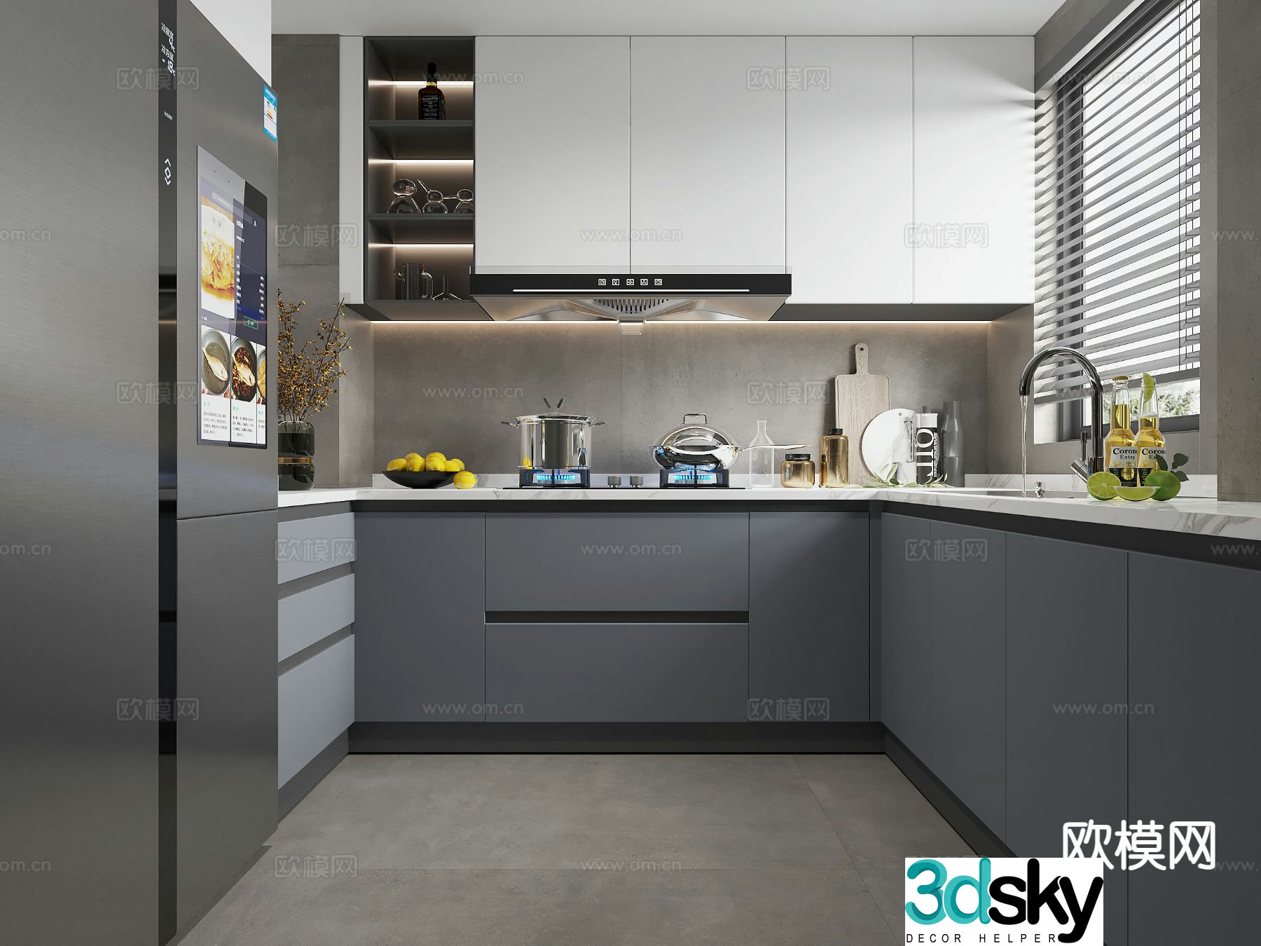 modern kitchen cabinet 3d model