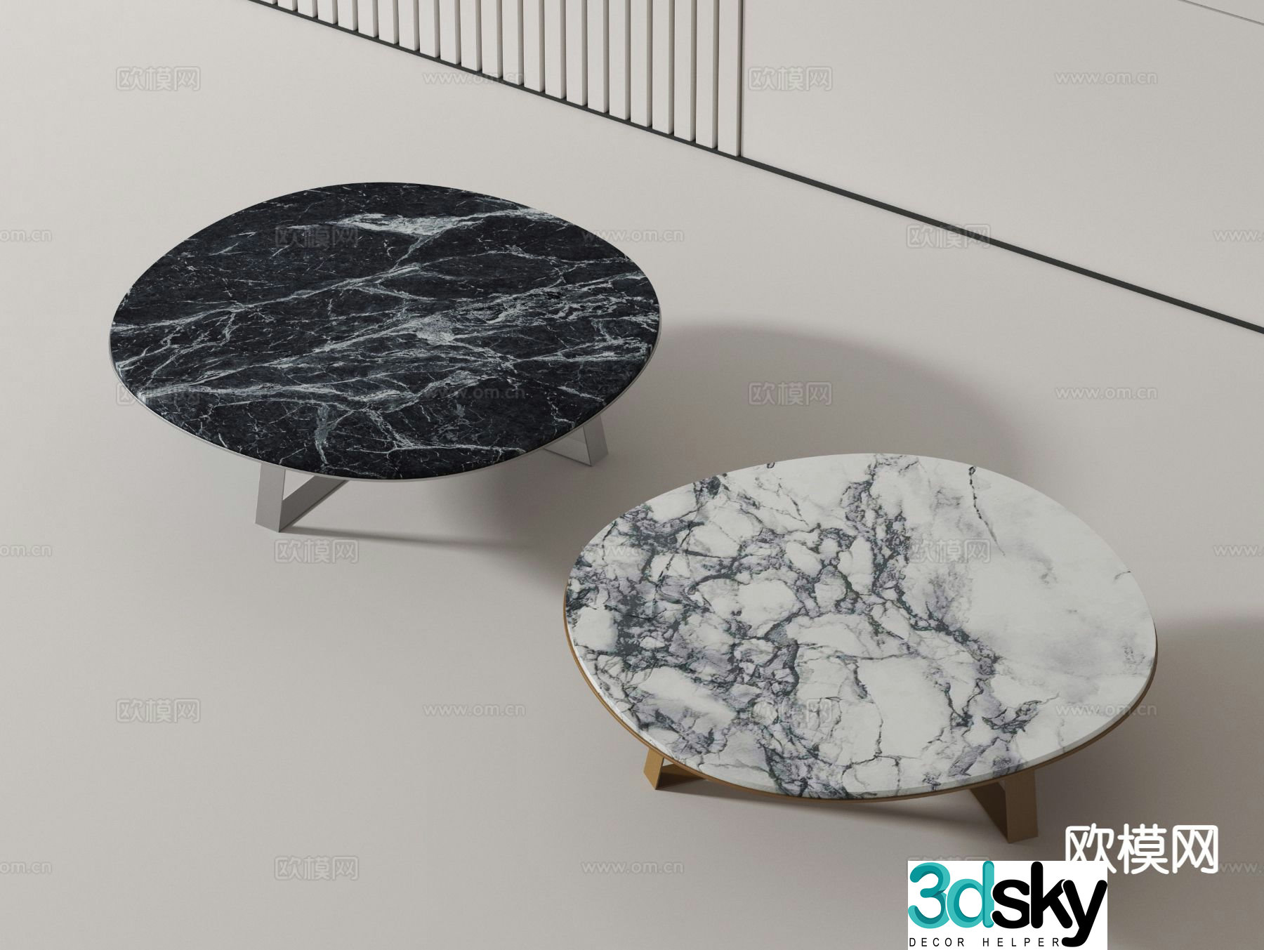 Marble coffee table 3d model