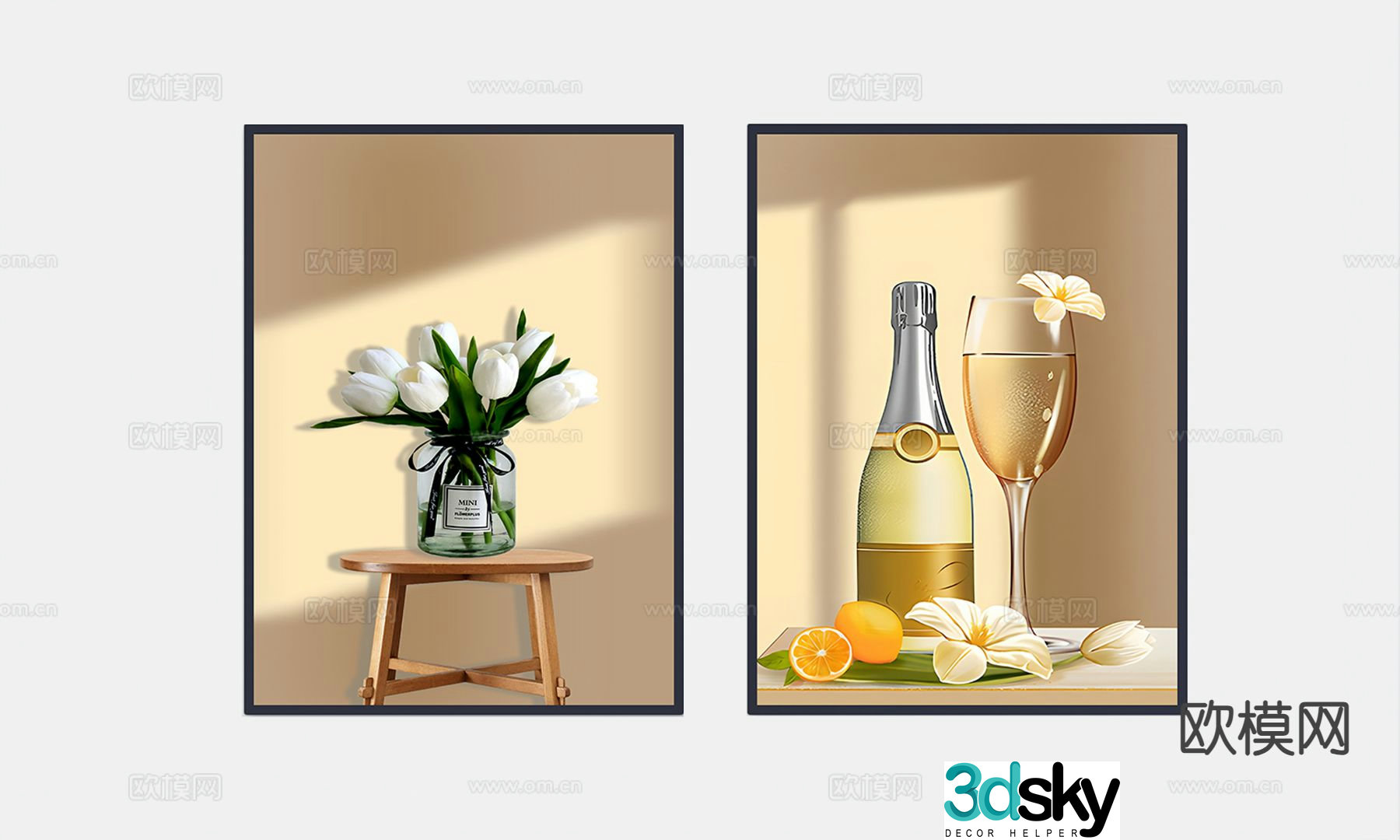 Decorative painting art painting simple painting 3d model