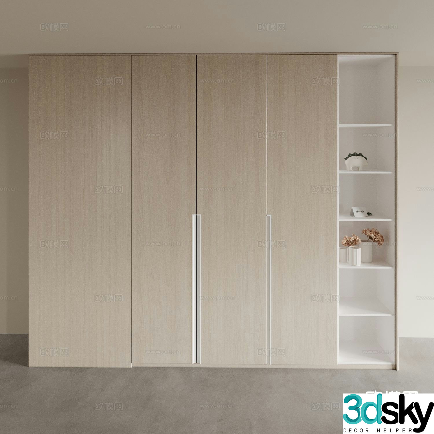modern wardrobe wardrobe 3d model