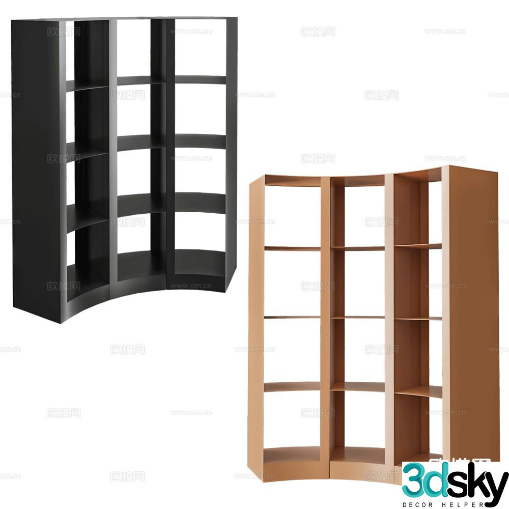 ELITE bookshelf decorative shelf 3d model