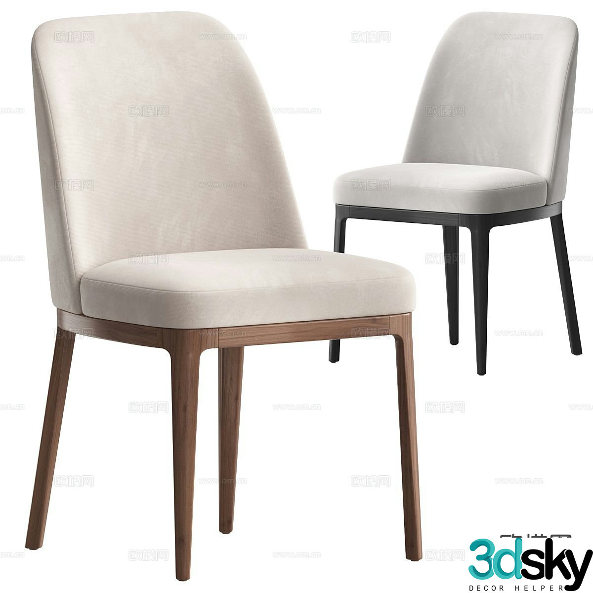 Modern chair dining chair 3d model