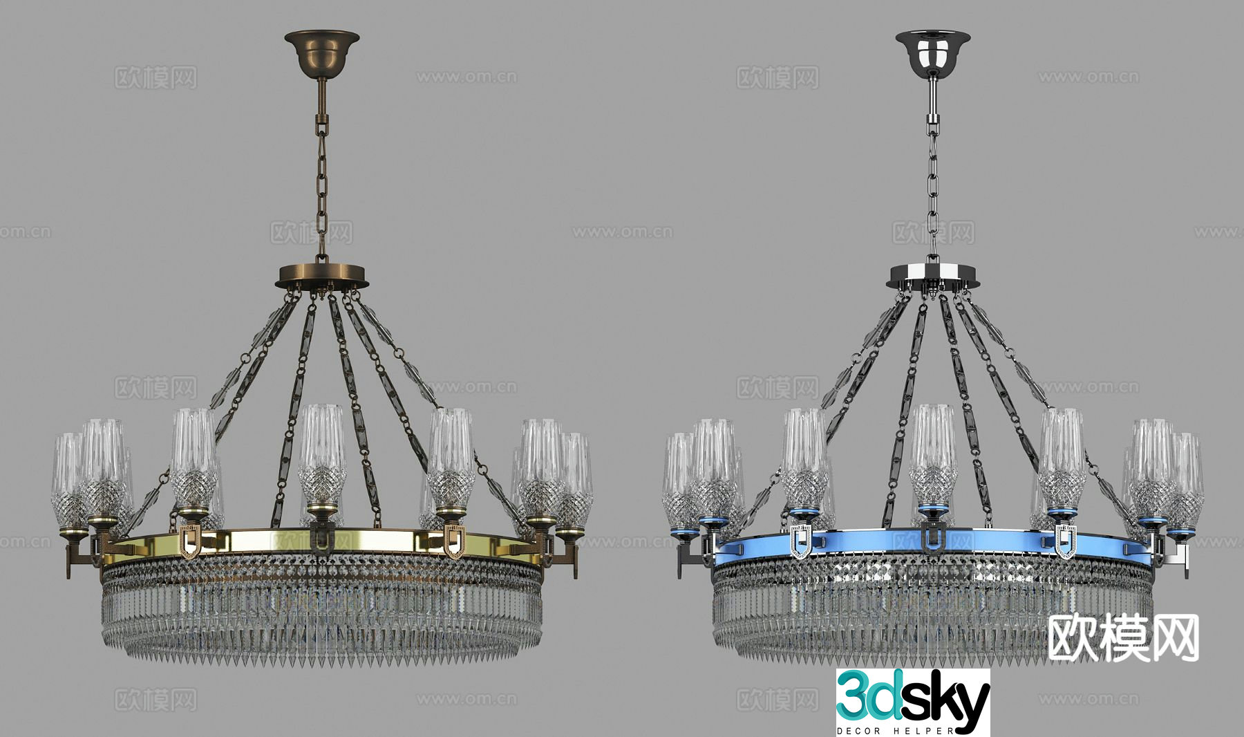 Simple European crystal lamp art lamp 3d model