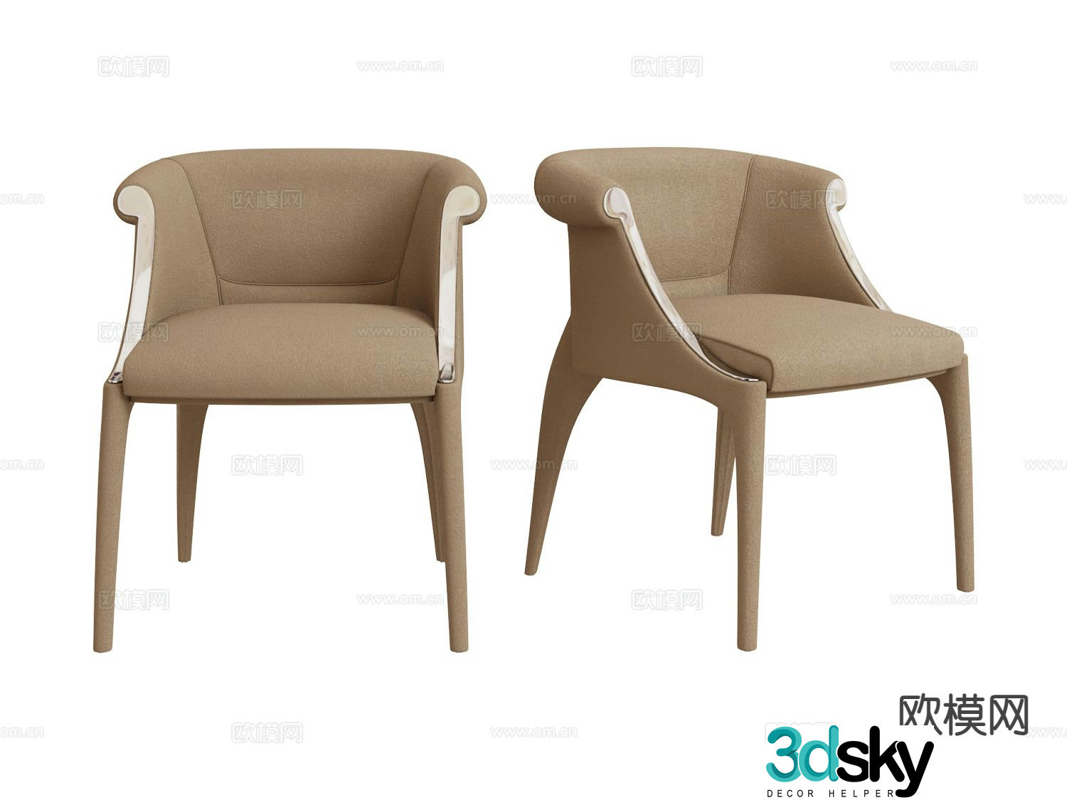 visionnaire light luxury chair dining chair 3d model